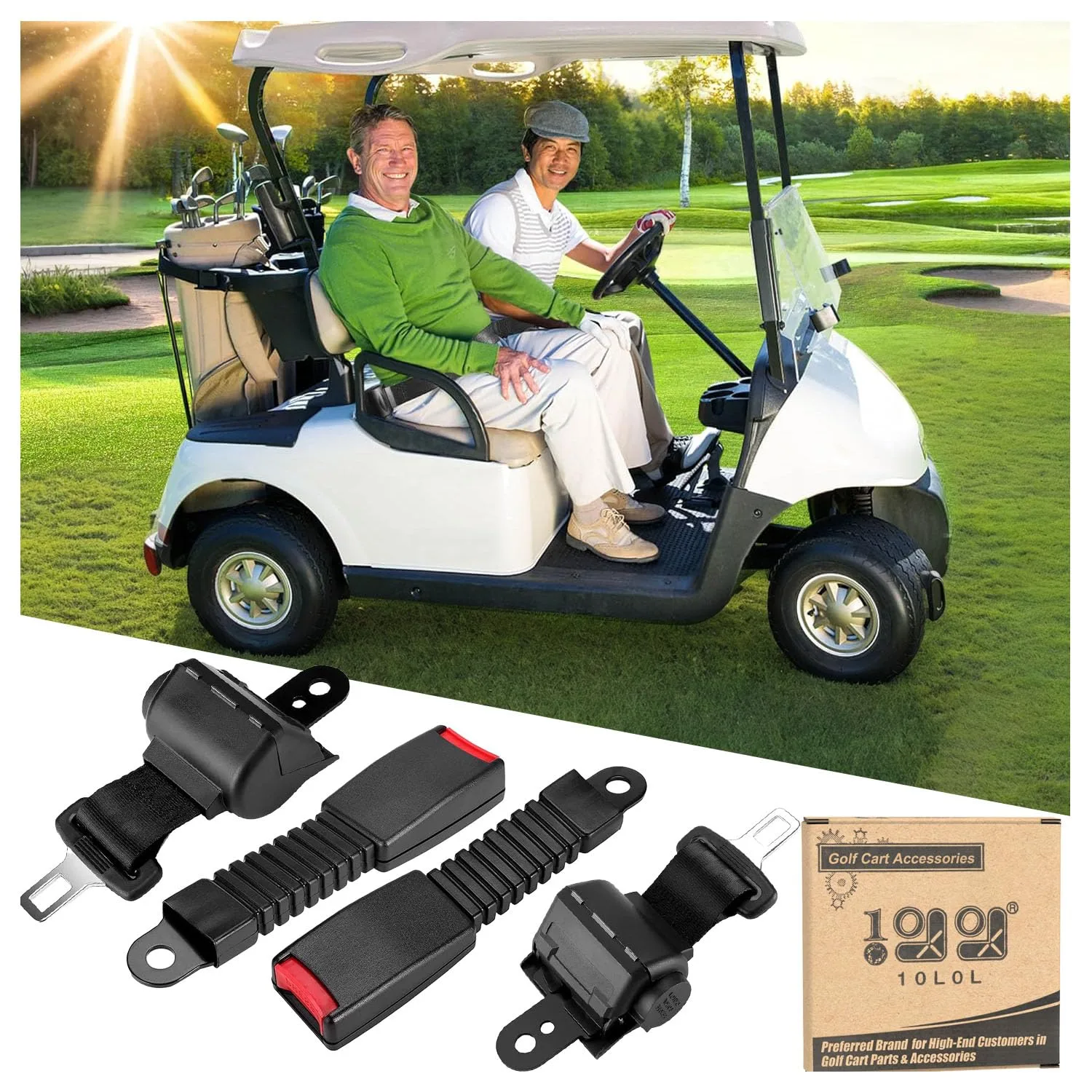 10L0L Golf Cart Retractable Seat Belt Kit