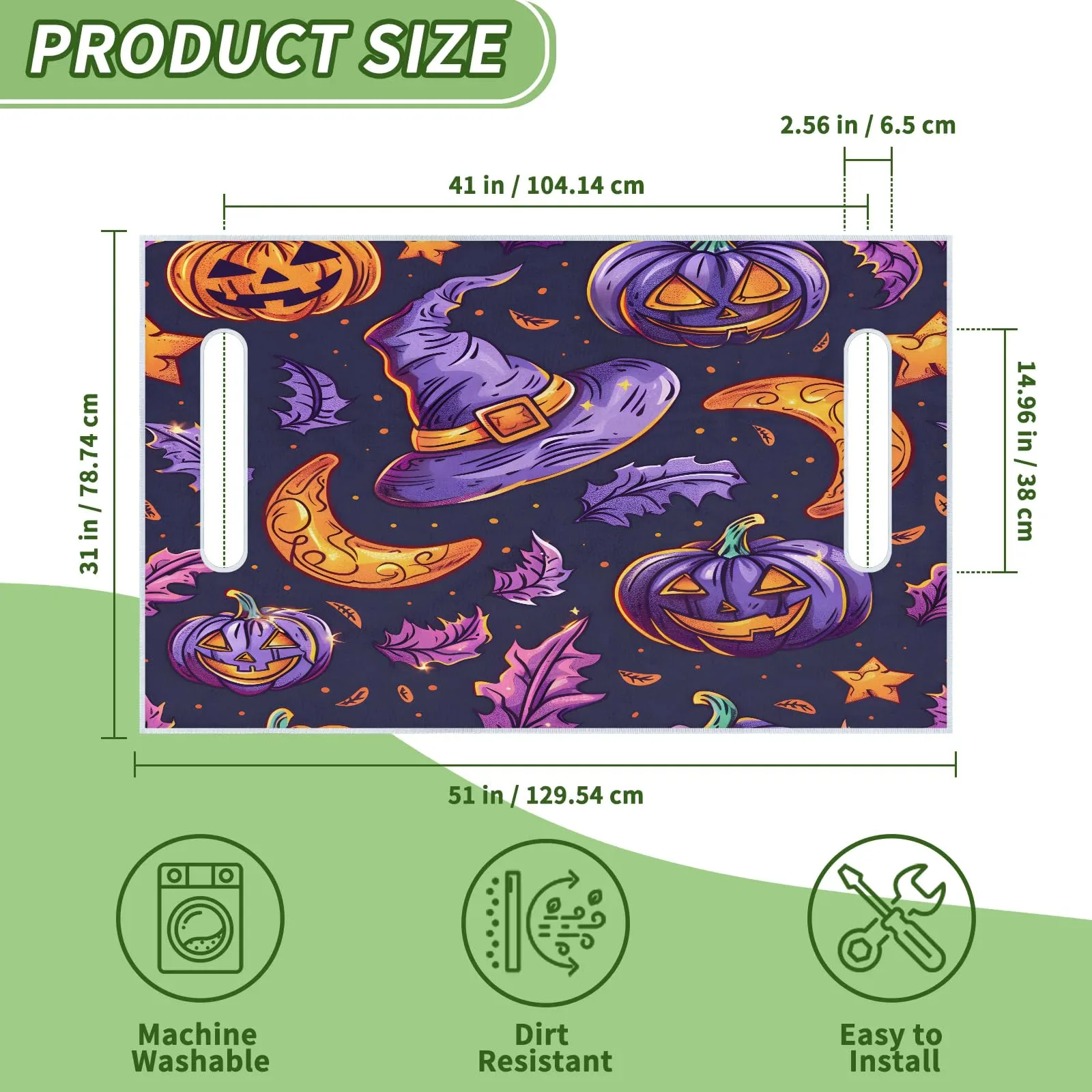 Tiveruda Halloween Pumpkin Golf Cart Seat Cover 51 x 31 in image 2