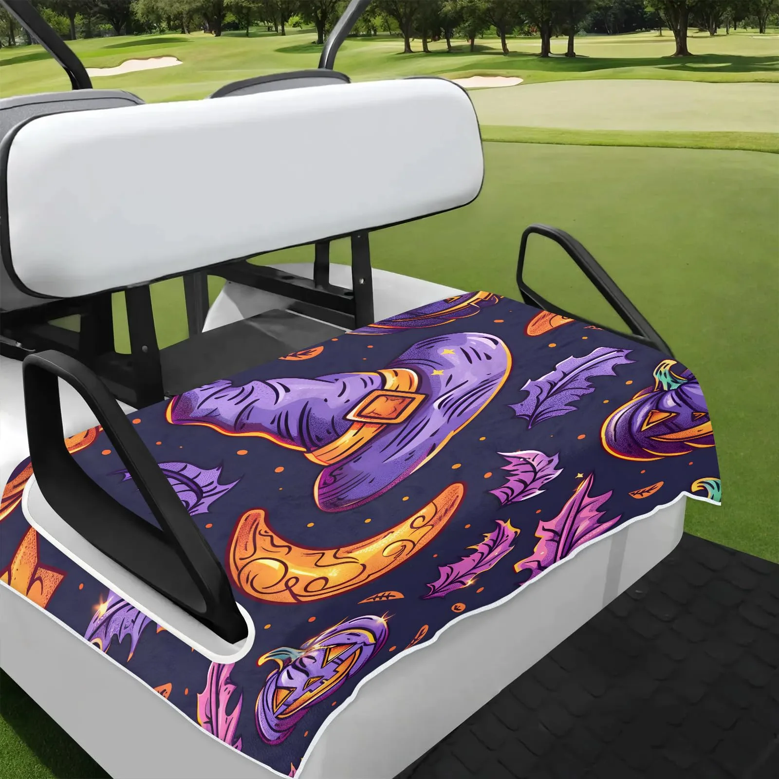 Tiveruda Halloween Pumpkin Golf Cart Seat Cover 51 x 31 in