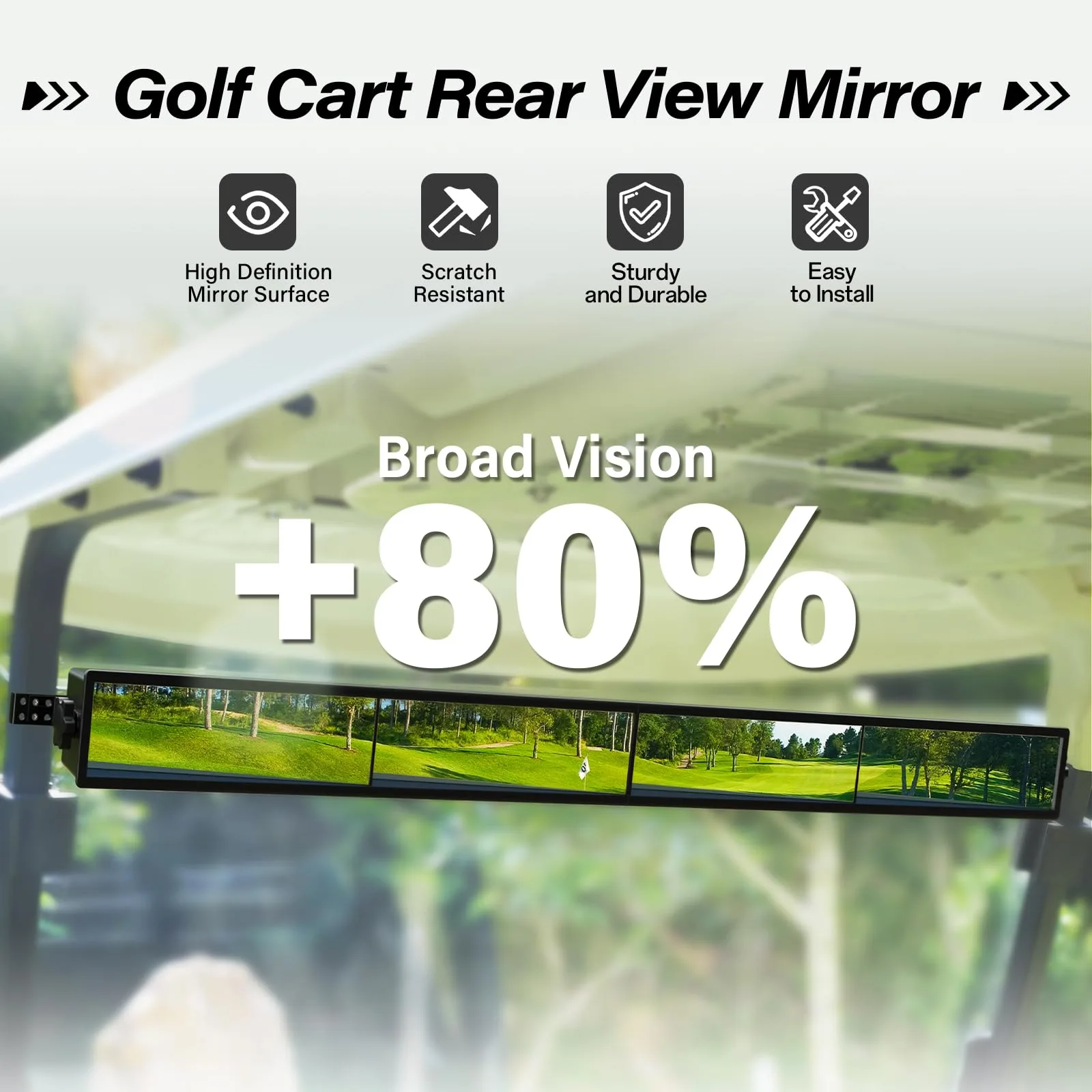 CASISPRO 4-Panel Golf Cart Rearview Mirror image 2