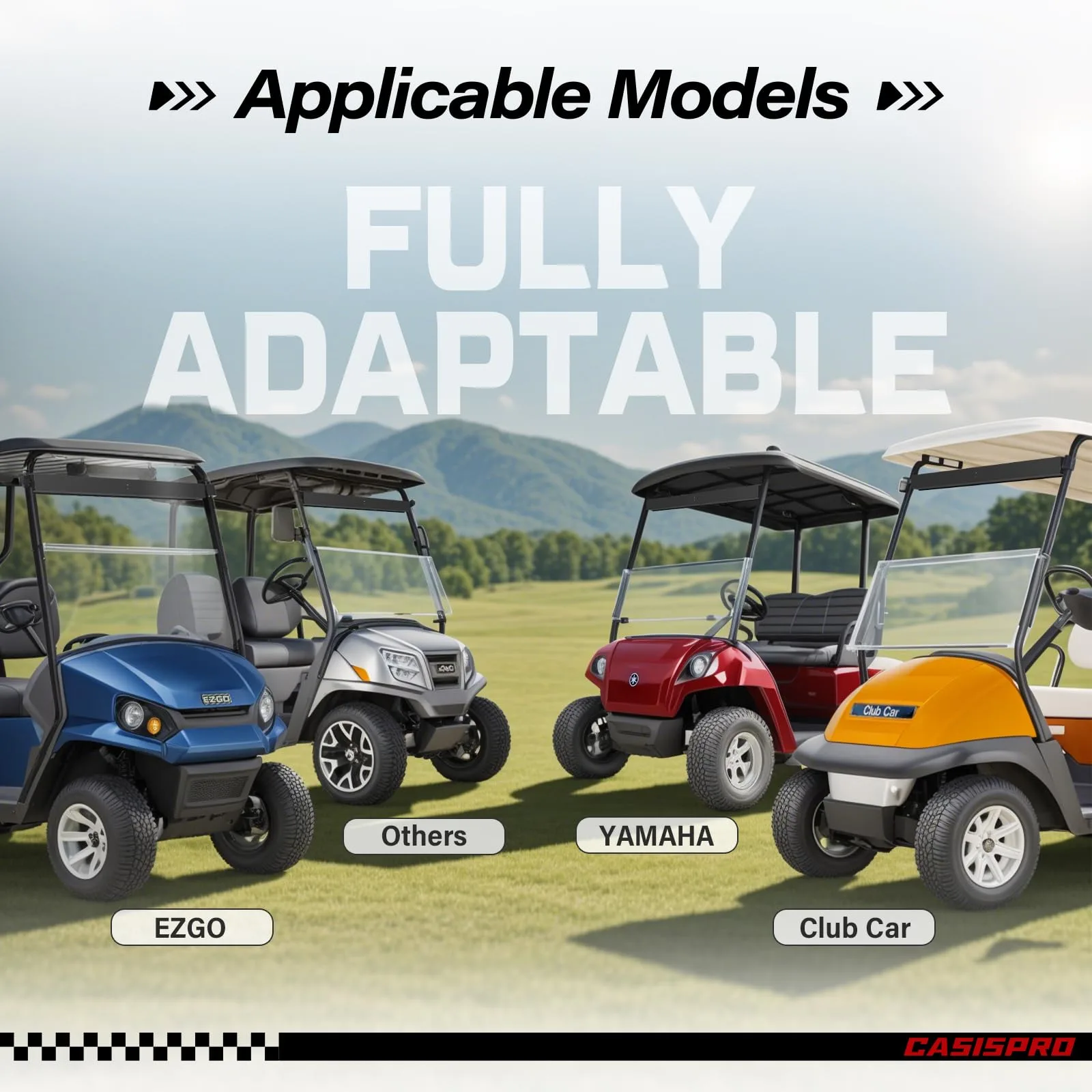 CASISPRO 4-Panel Golf Cart Rearview Mirror image 3