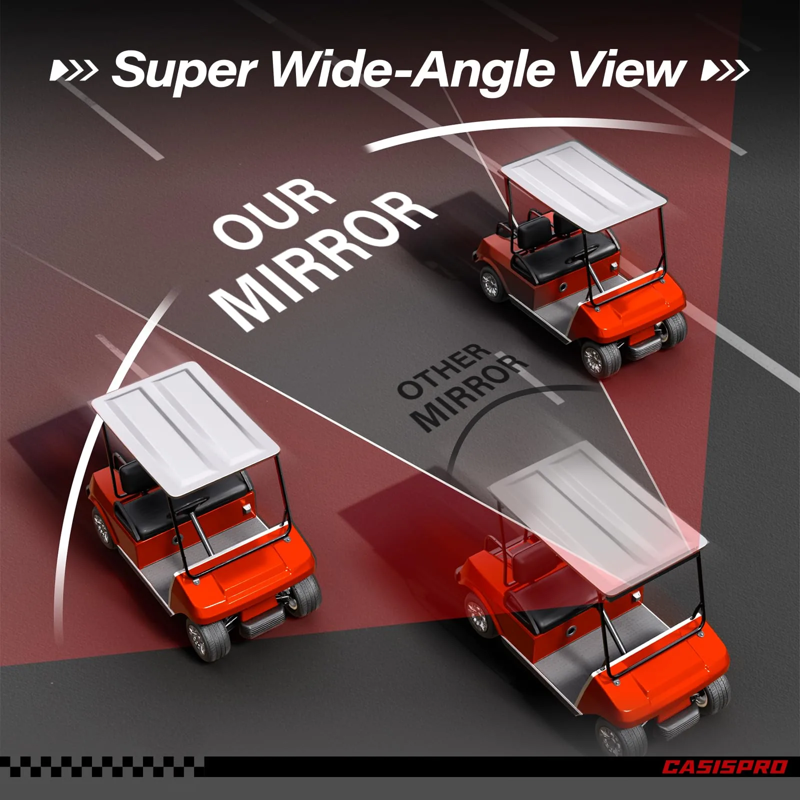CASISPRO 4-Panel Golf Cart Rearview Mirror image 4