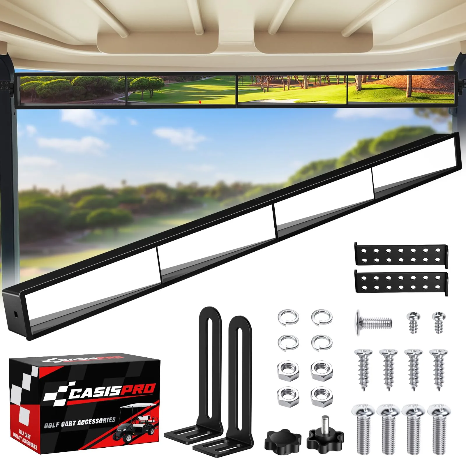 CASISPRO 4-Panel Golf Cart Rearview Mirror