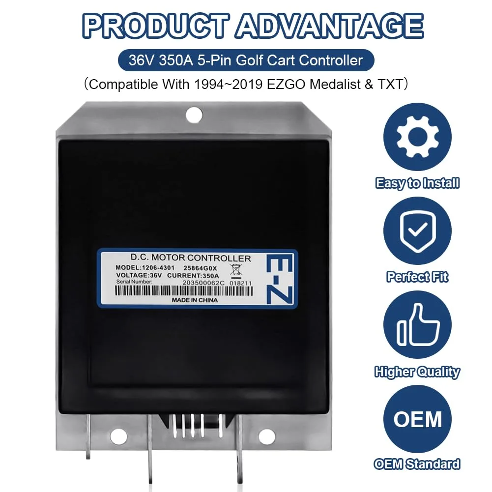 DEROACE 1206-4301 36V 350A Golf Cart Speed Controller image 4