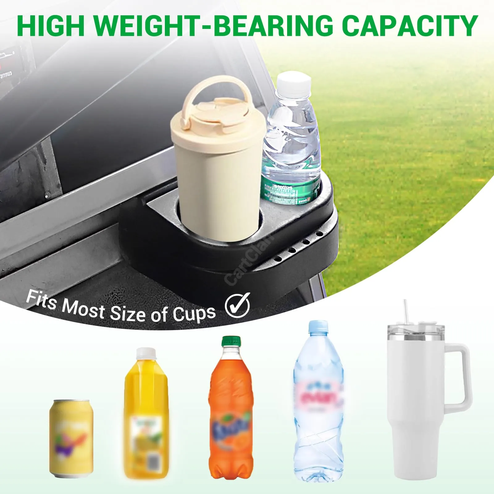 CartClan CT-0007 Dual Cup Holder Kit for Club Car DS image 3