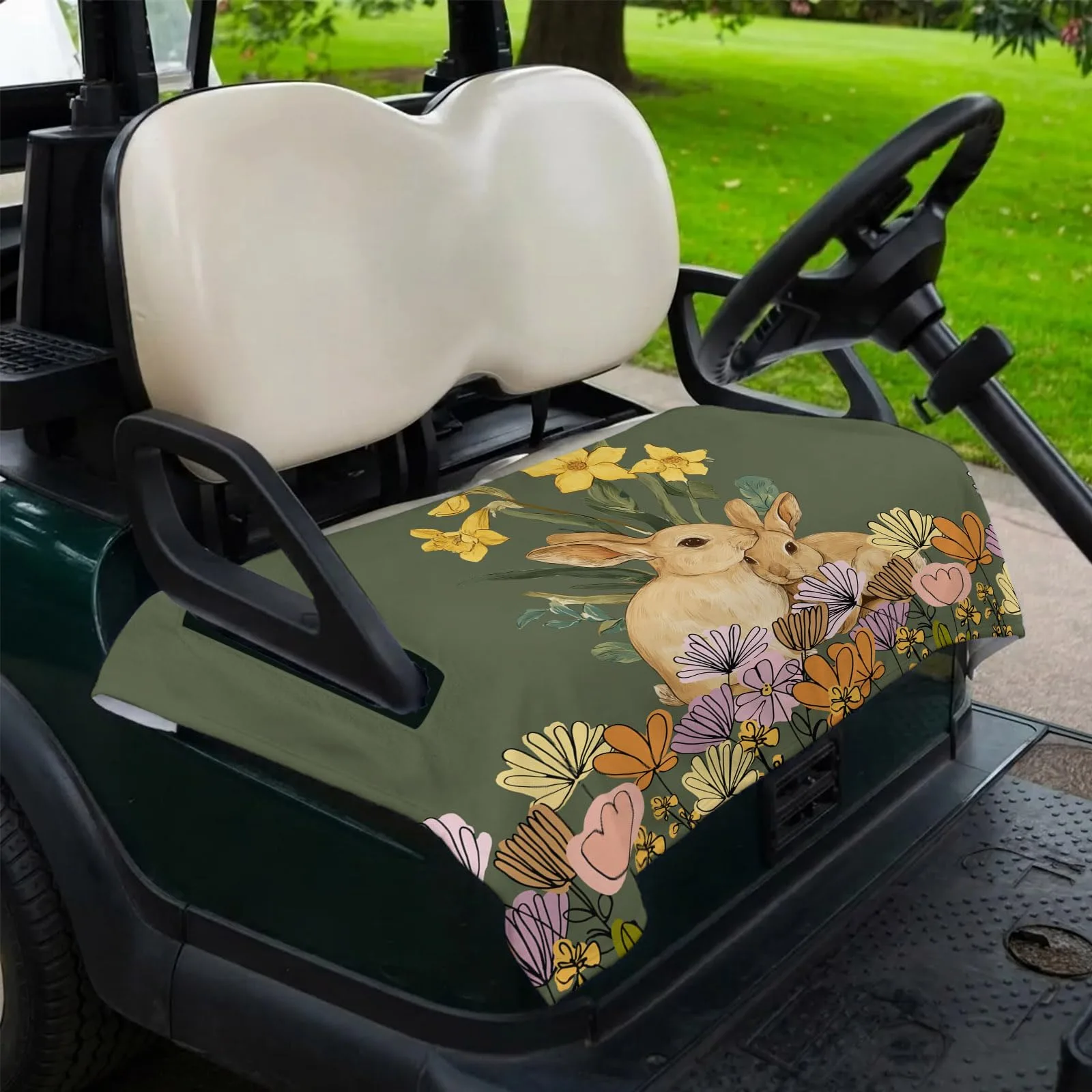 DecorLovee Green Golf Cart Seat Cover Towel 51 x 31 in image 2