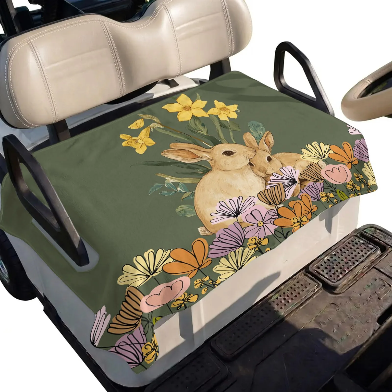 DecorLovee Green Golf Cart Seat Cover Towel 51 x 31 in