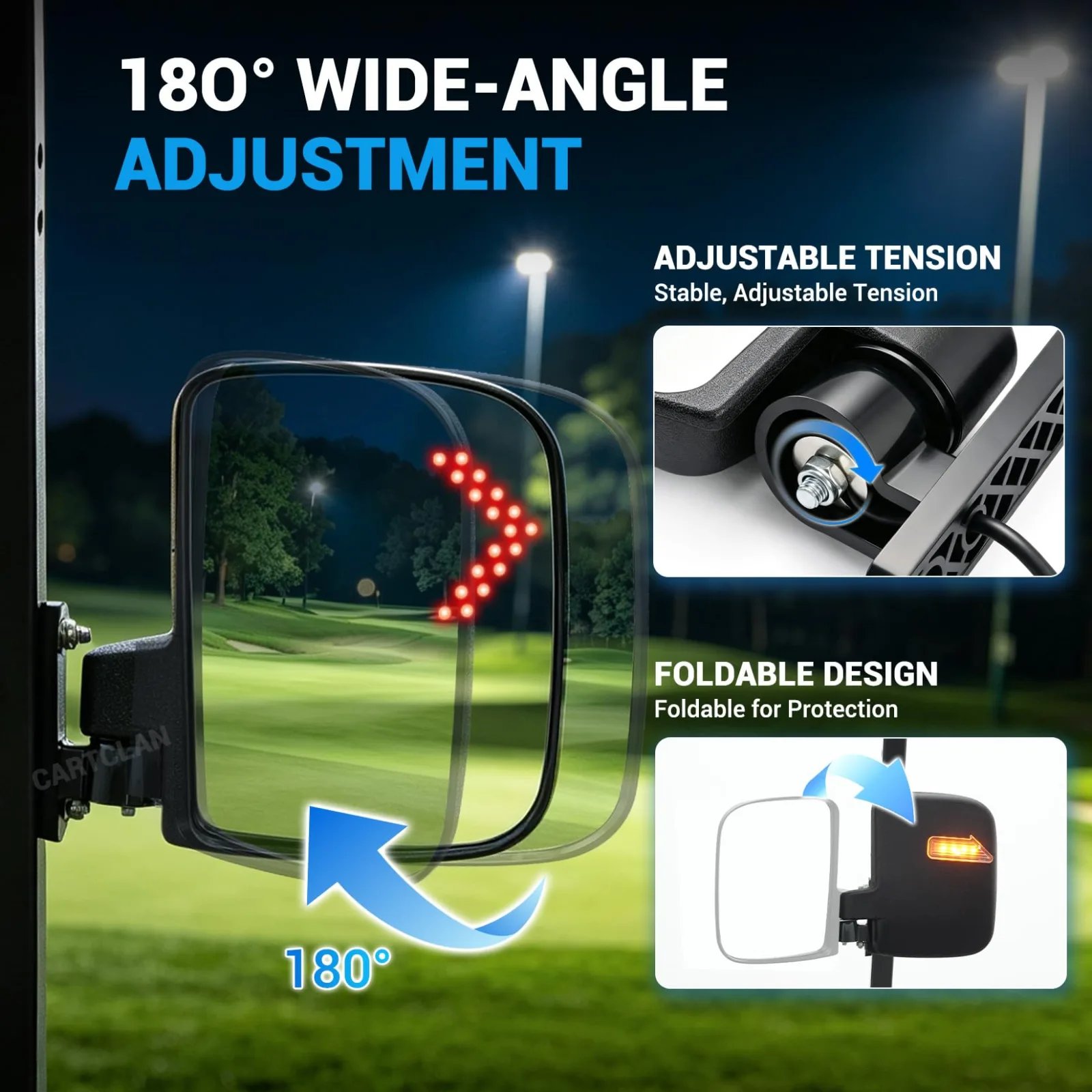 CartClan CT-0119 Golf Cart Side Mirror Kit with Signals image 4