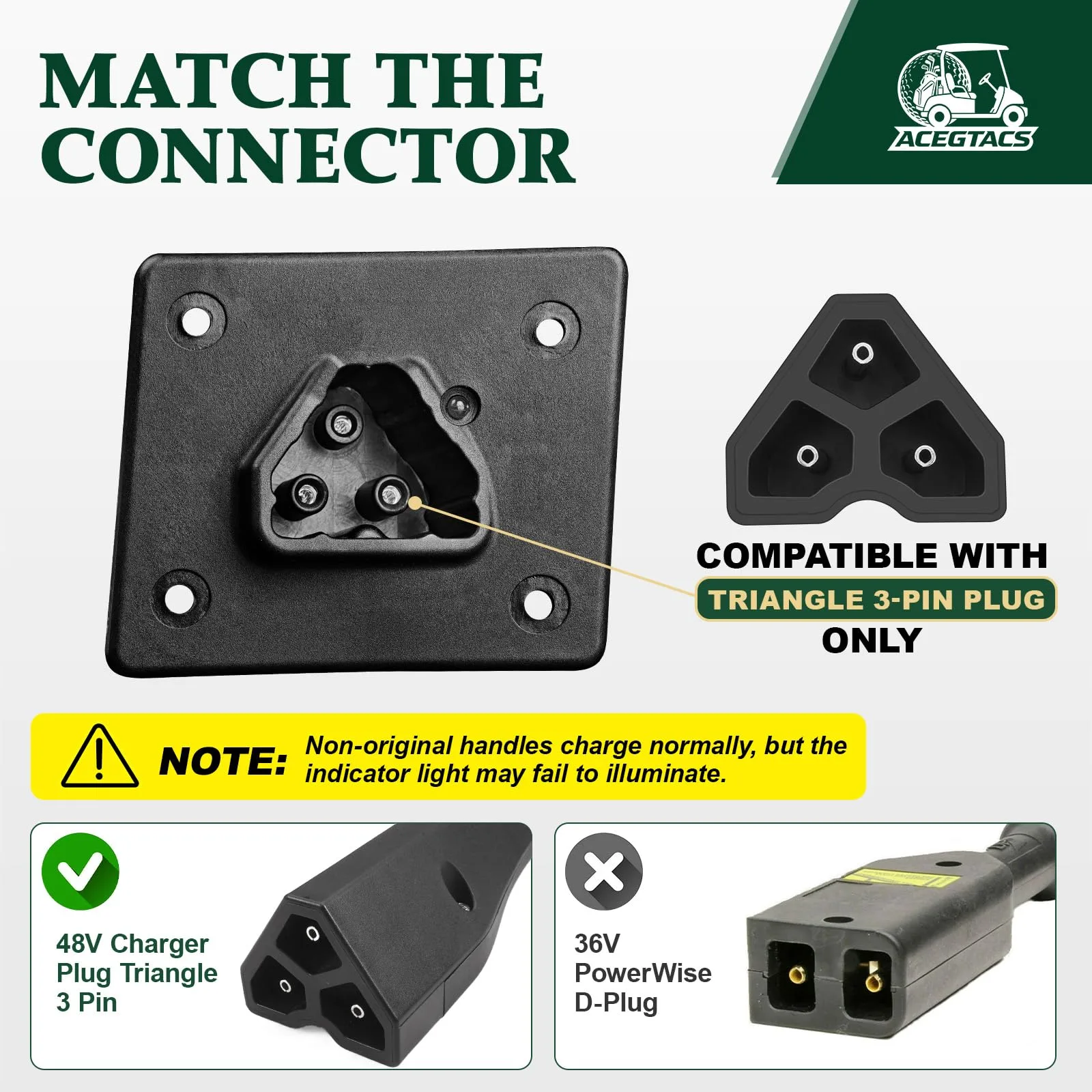 ACEGTACS 48V E-Z-GO Charger Receptacle 602529 image 3