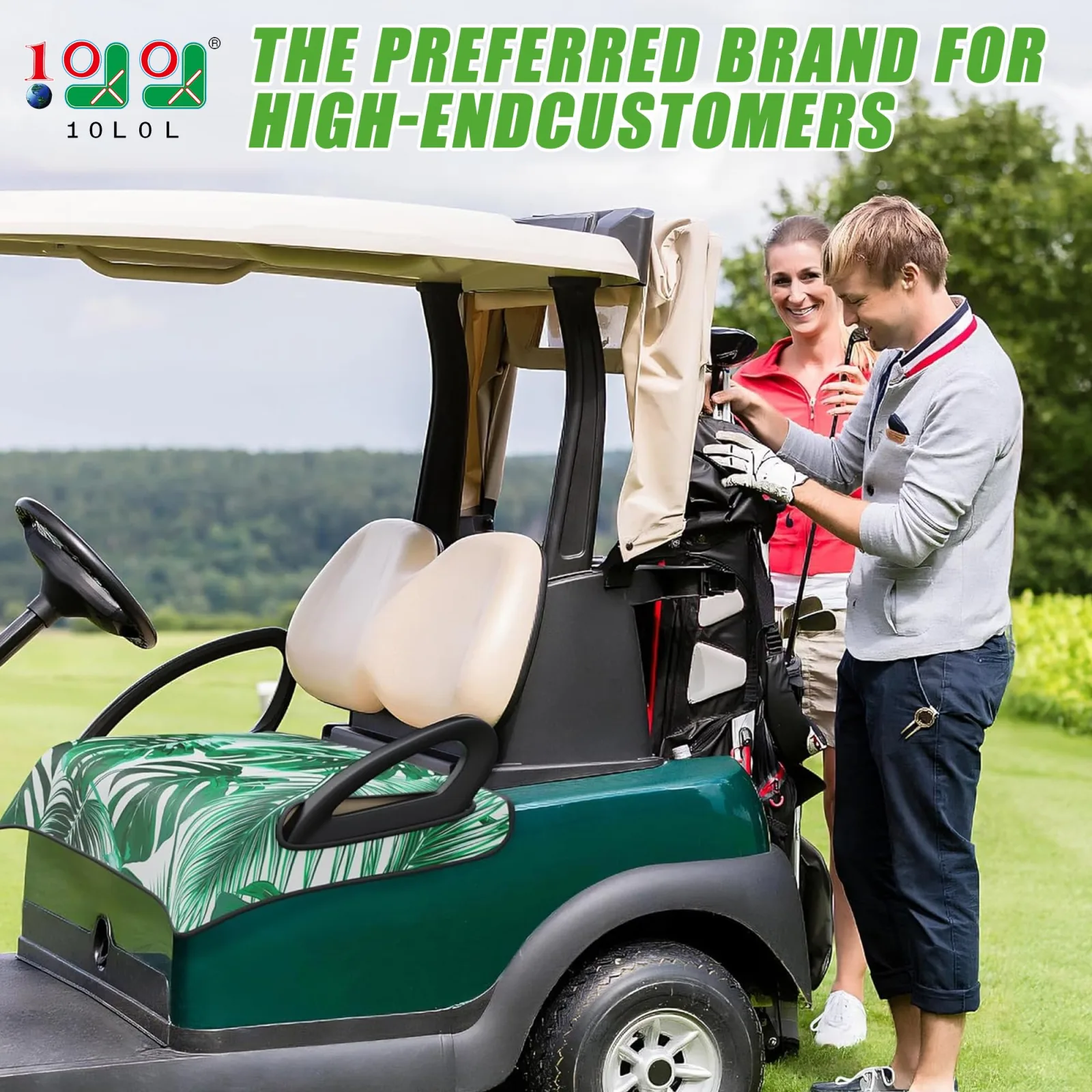 10L0L F23-A Golf Cart Seat Cover for E-Z-GO and Club Car image 2