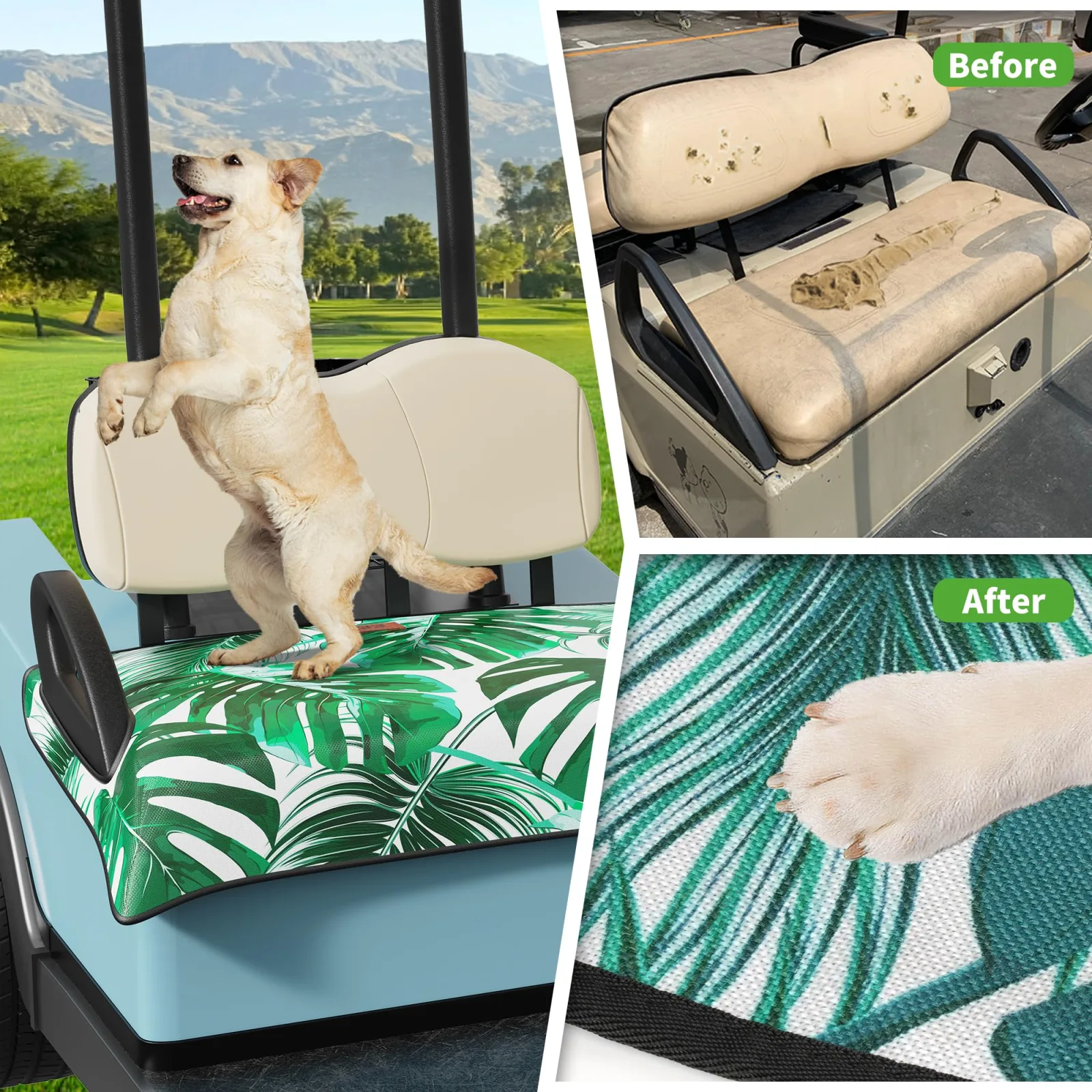 10L0L F23-A Golf Cart Seat Cover for E-Z-GO and Club Car image 3
