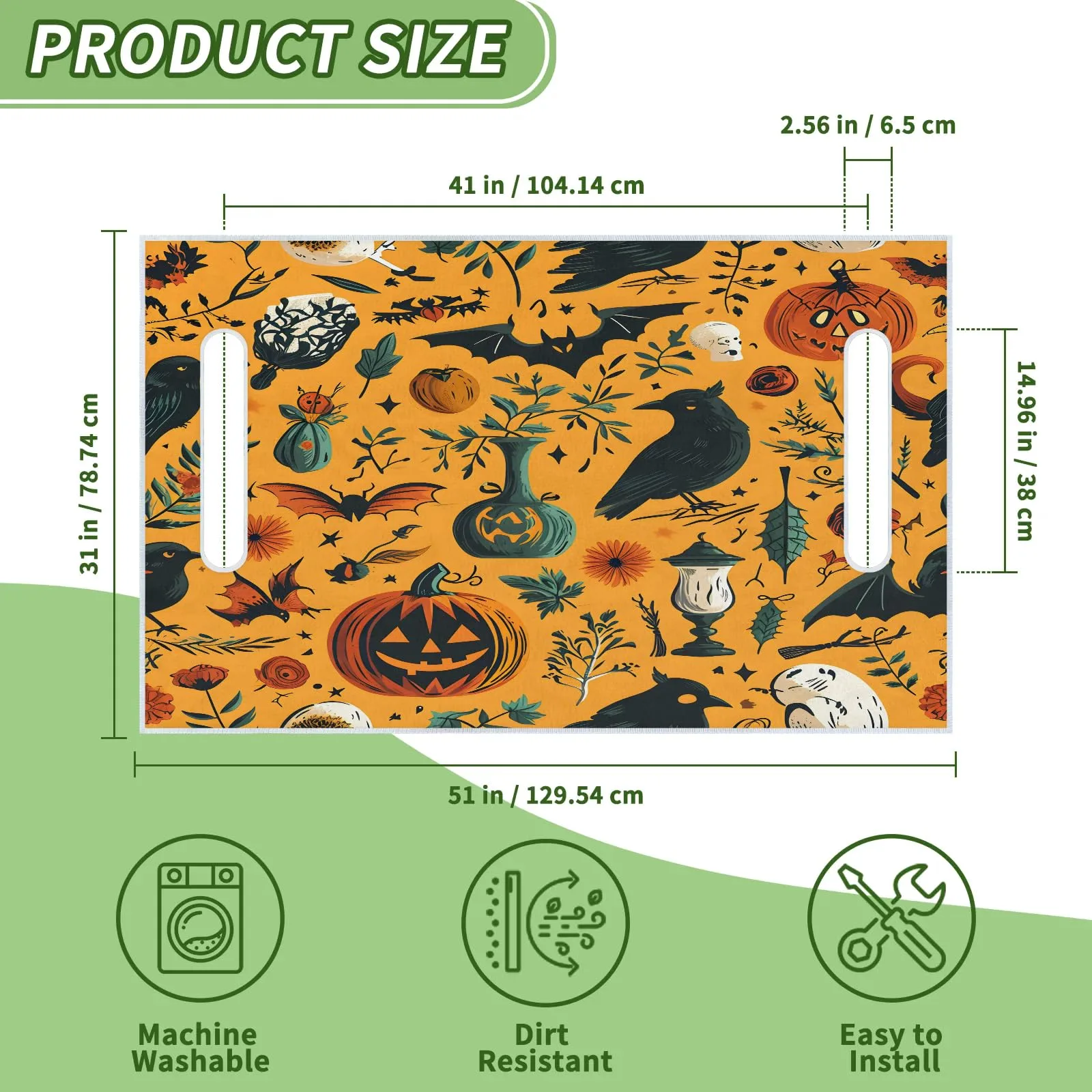 Tiveruda Halloween Pumpkin Owl Golf Cart Seat Cover image 2