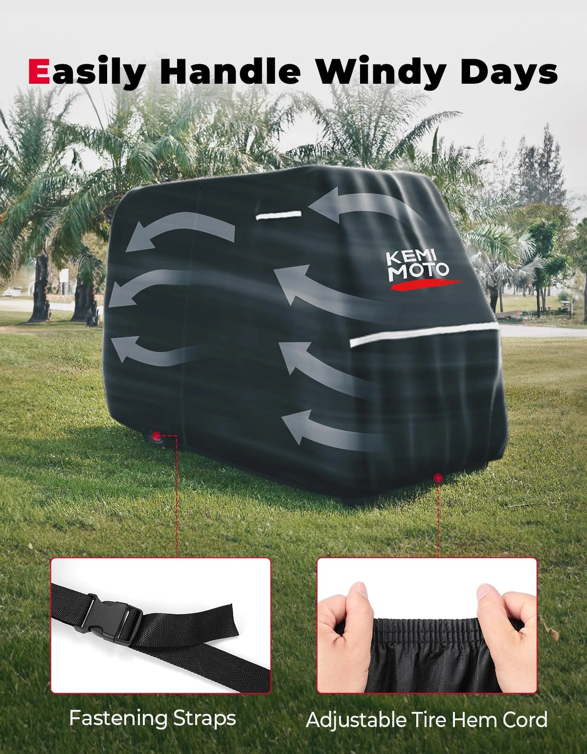 KEMIMOTO B1407 600D Golf Cart Cover for 2-4 Passengers image 3