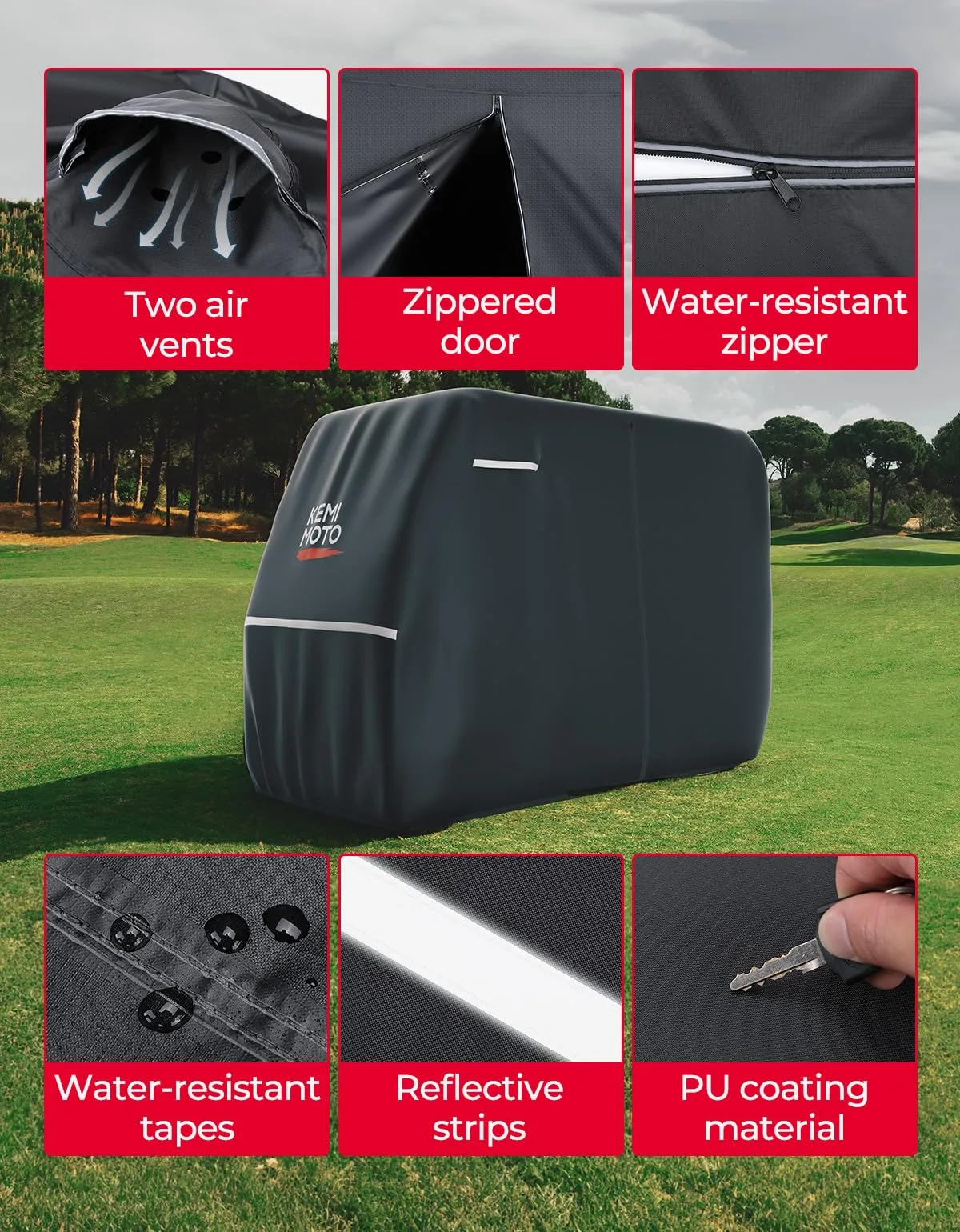 KEMIMOTO B1407 600D Golf Cart Cover for 2-4 Passengers image 4