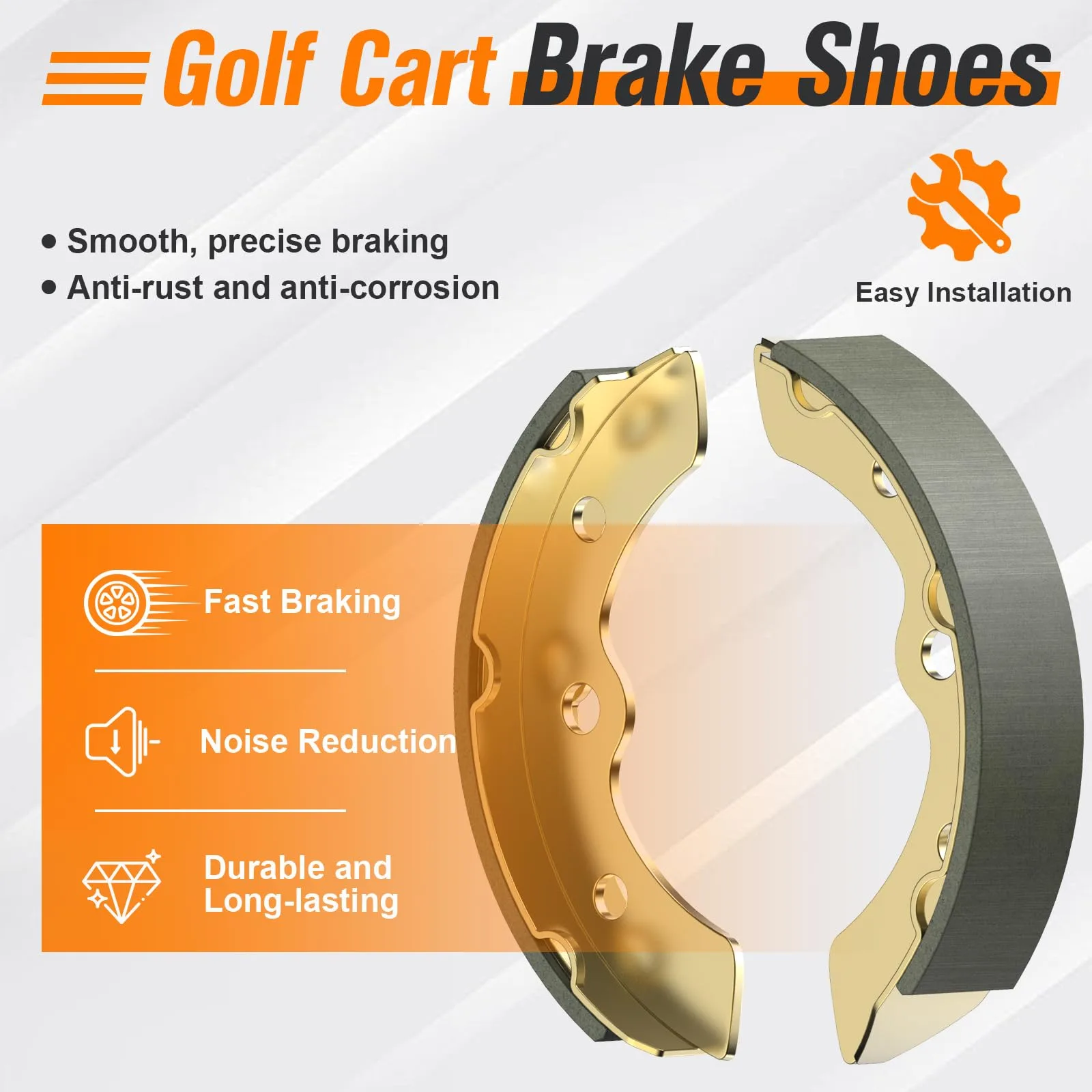 GODCTSUP Golf Cart Brake Shoes Kit for Club Car, EZGO & Yamaha image 2