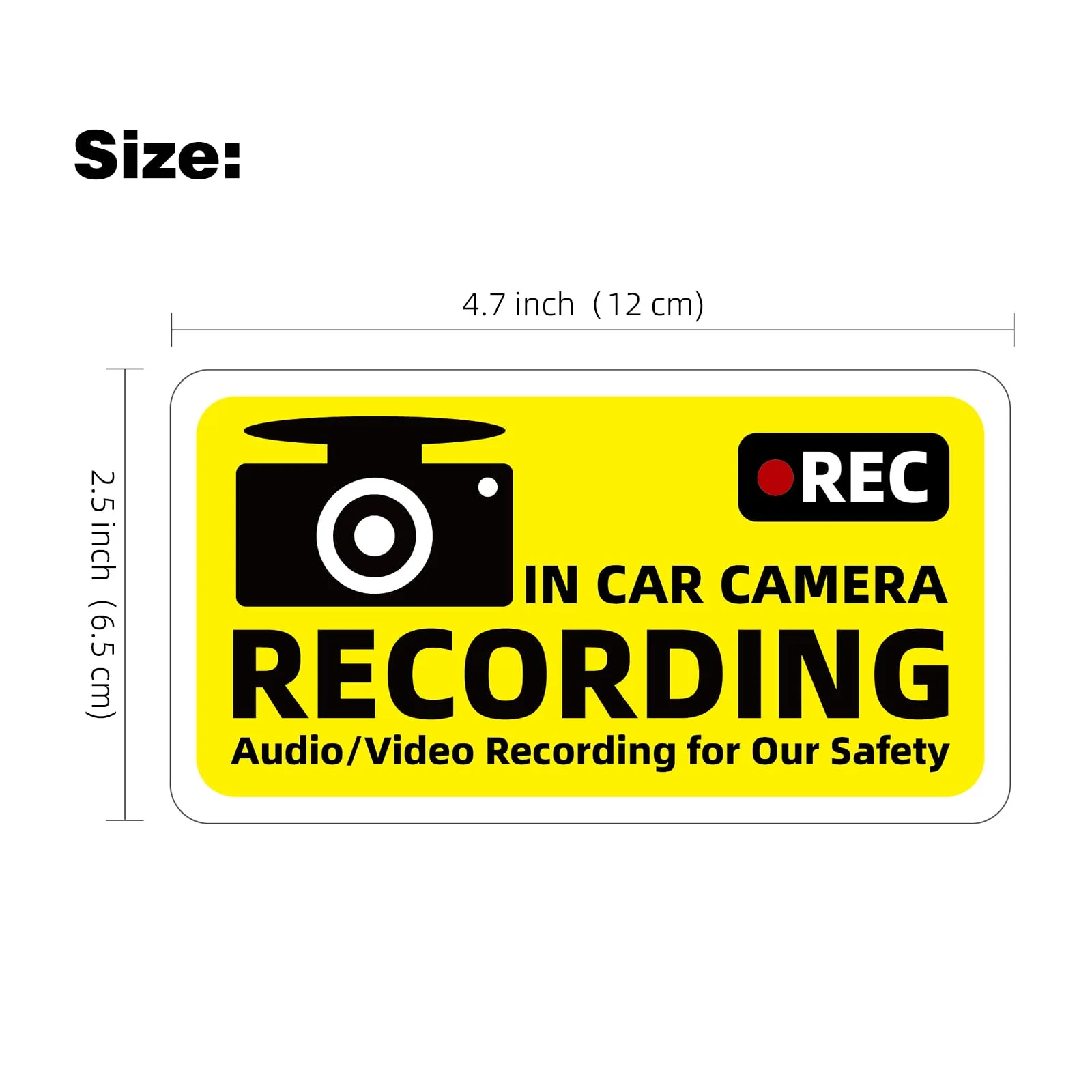 Roykaw Dash Cam Recording Warning Stickers image 4