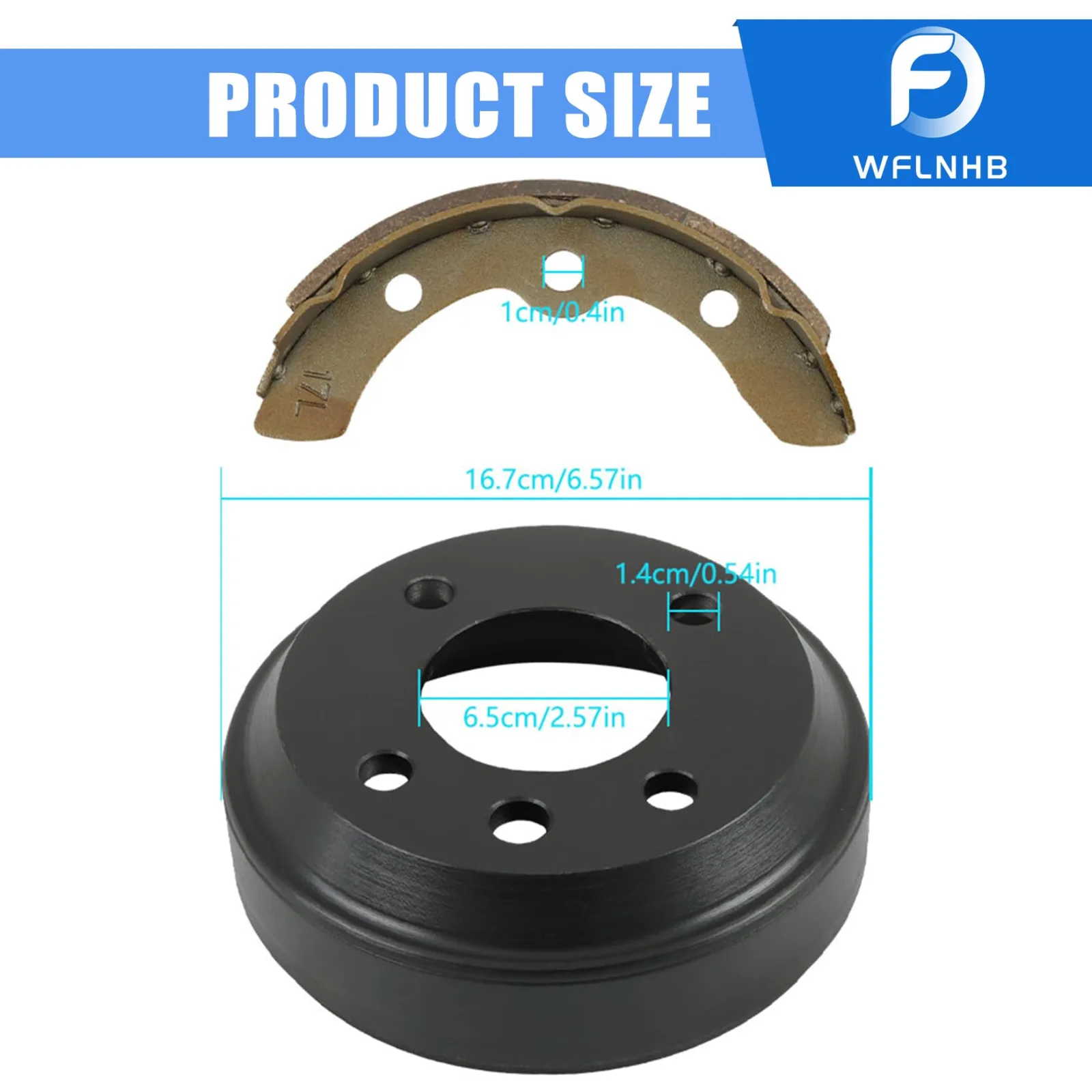 WFLNHB Brake Drum Shoes Kit for Yamaha G1-G9, 1982-1992 image 2