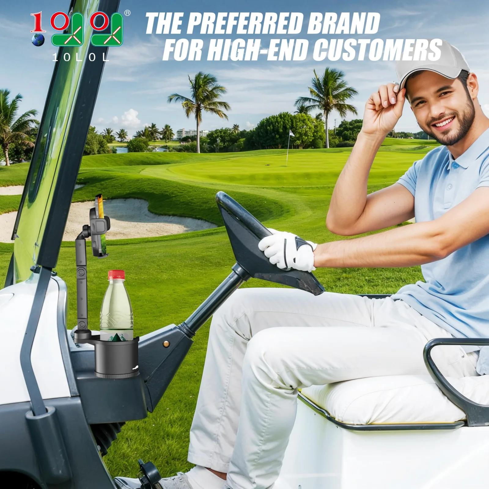 10L0L H8-C04 Golf Cart Cup Holder Phone Mount image 2