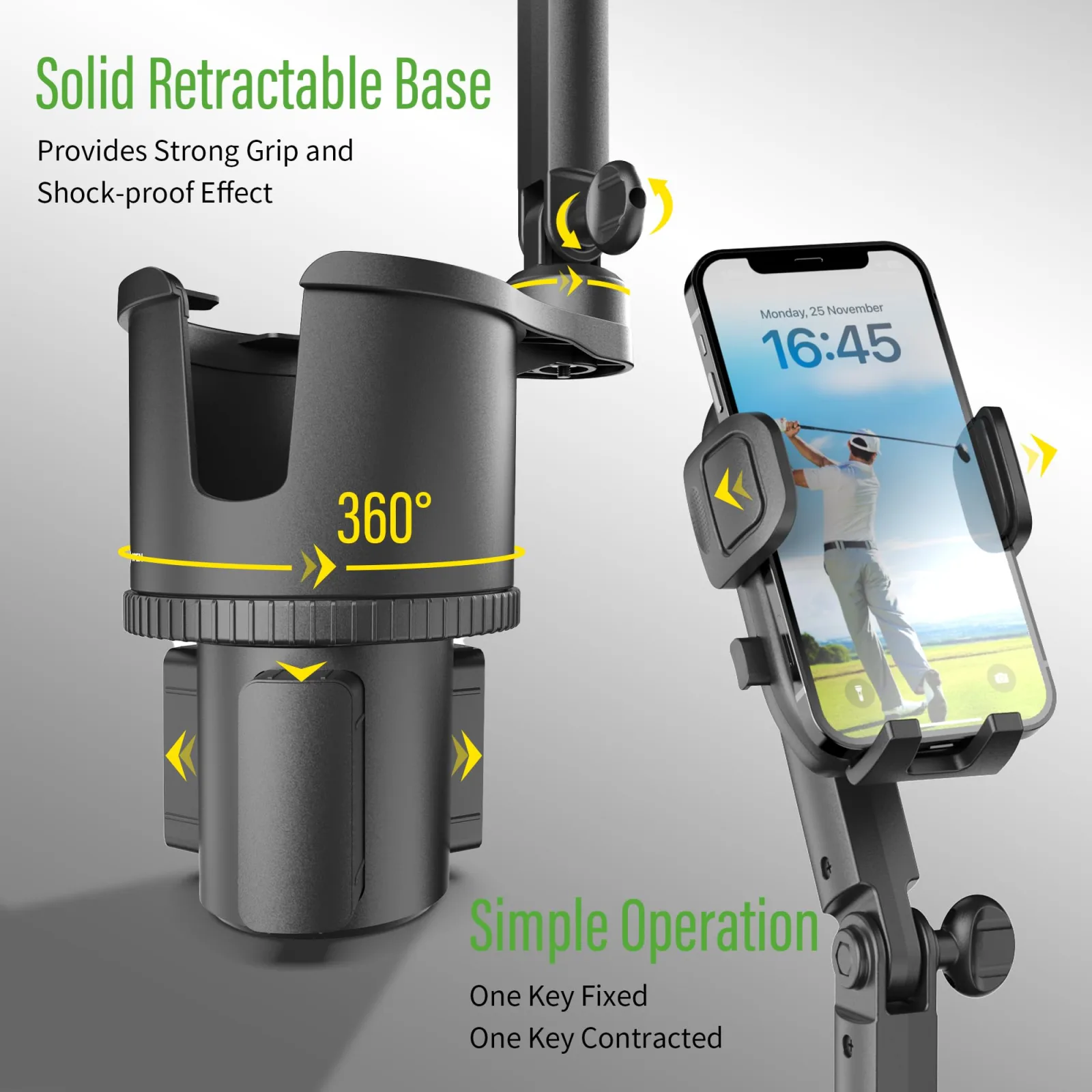 10L0L H8-C04 Golf Cart Cup Holder Phone Mount image 3