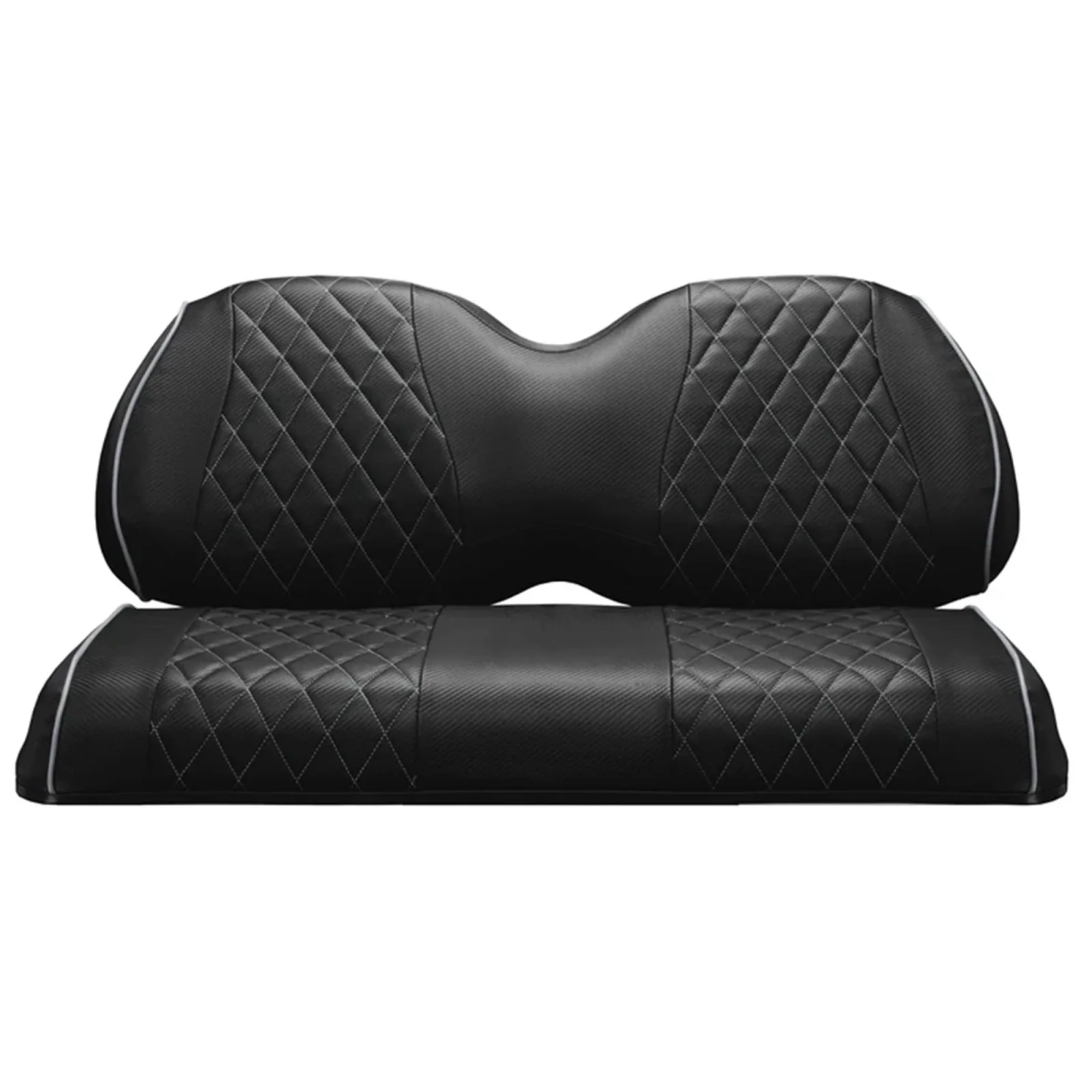 A-2-Z Diamond Stitch Golf Cart Seat Cover — Universal Fit, Black/Silver