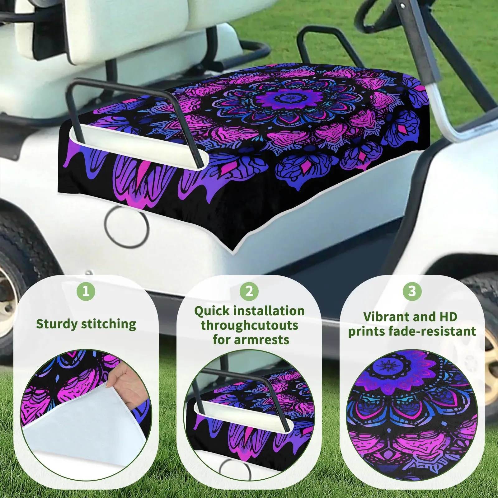 Tiveruda Golf Cart Seat Cover for Double Seats image 3
