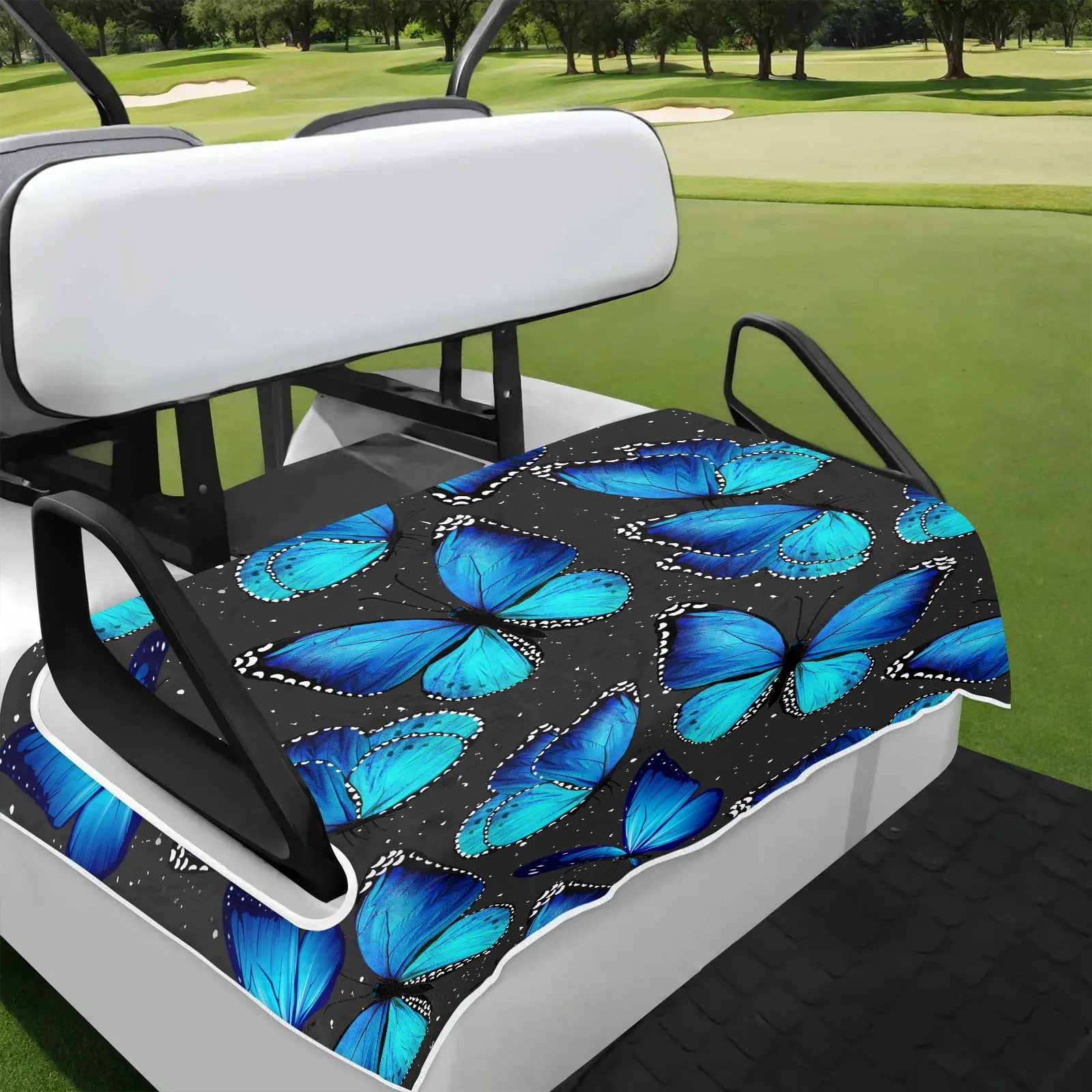 Tiveruda Blue Butterflies Golf Cart Seat Cover