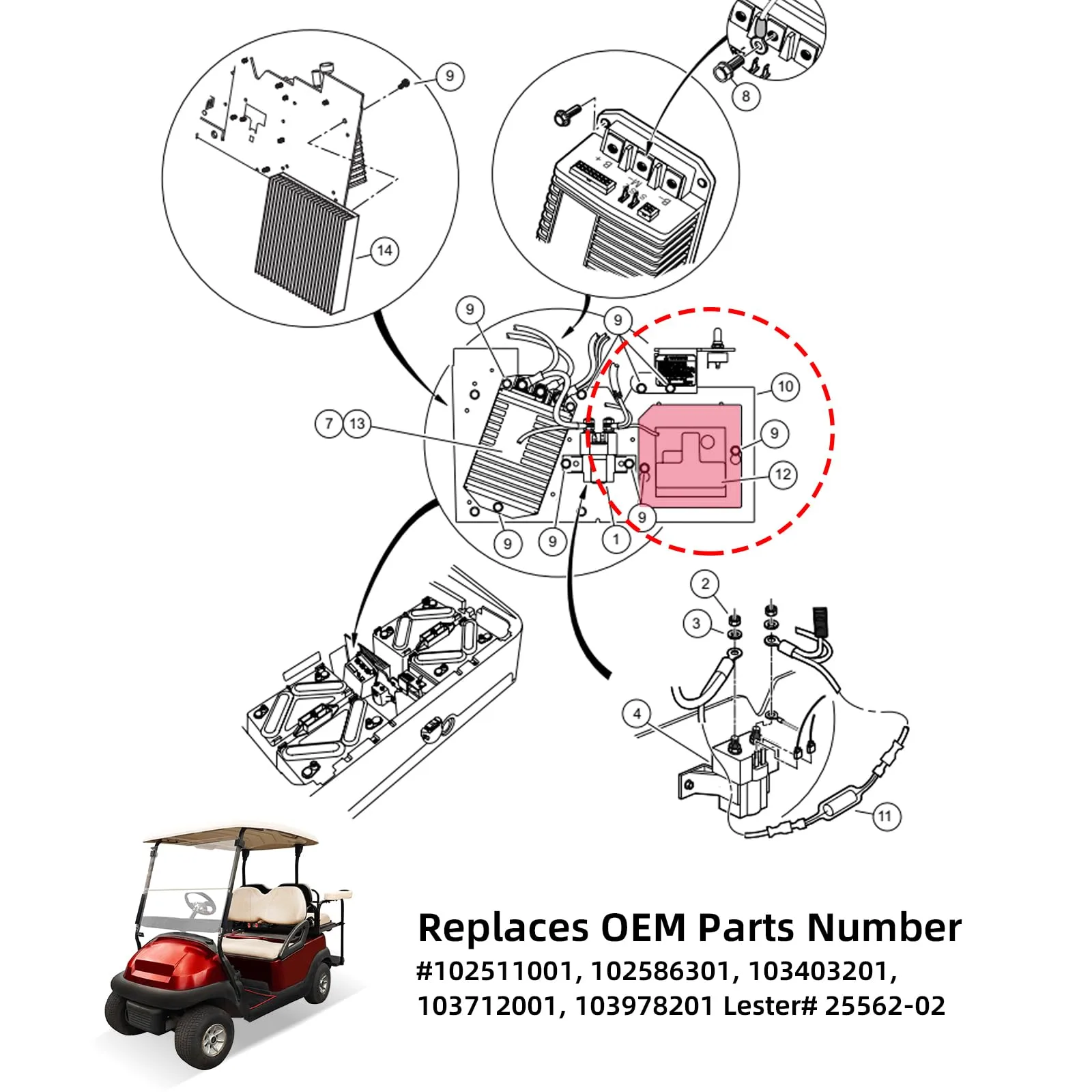 AIPSET 48V OBC for Club Car Precedent 2004-2015 image 2