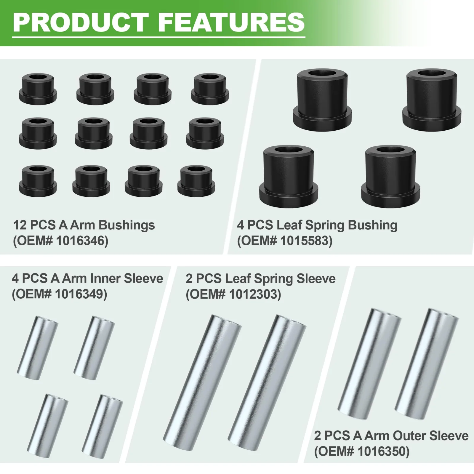 10L0L Spring Bushing Kit for Club Car DS 1992-Up image 3
