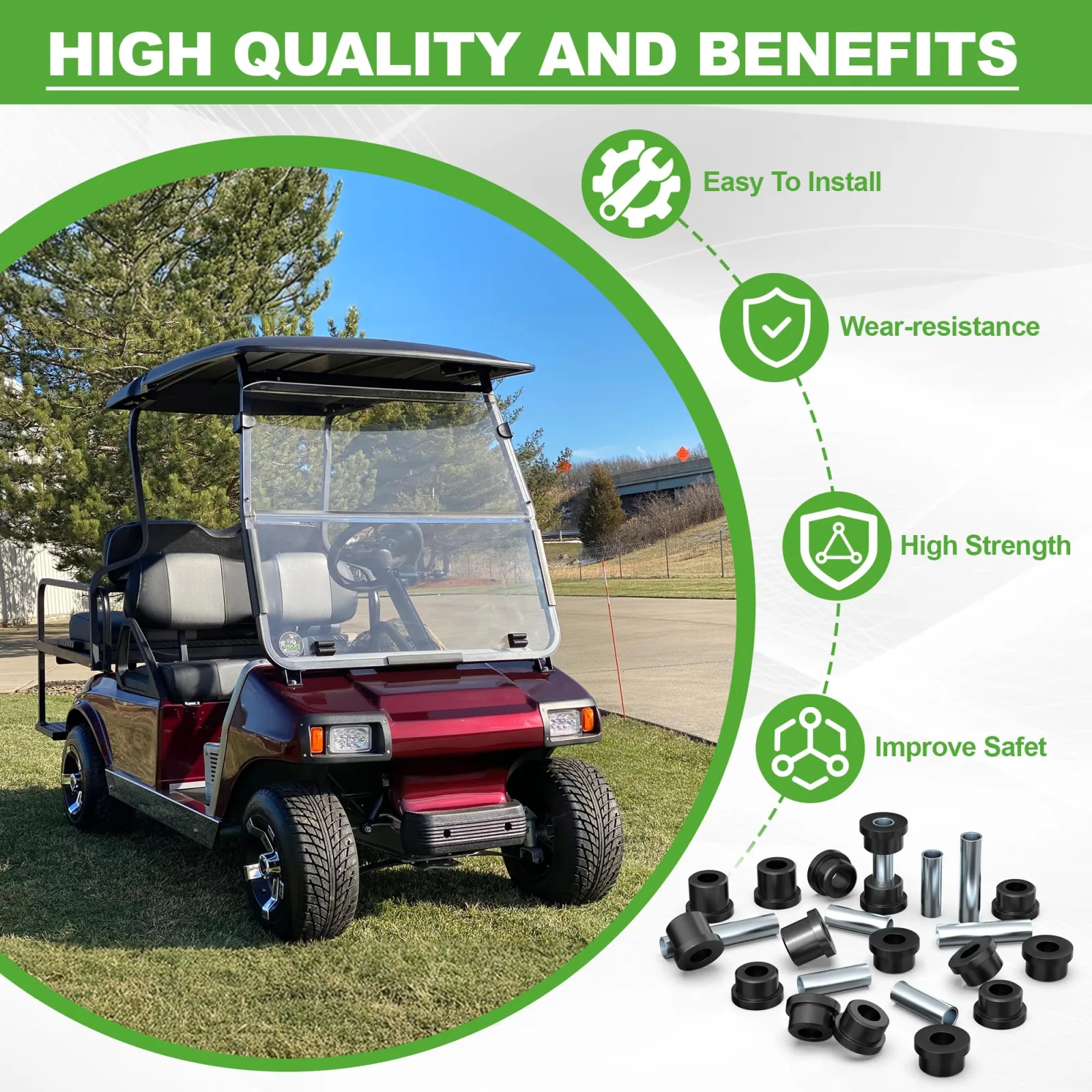 10L0L Spring Bushing Kit for Club Car DS 1992-Up image 4