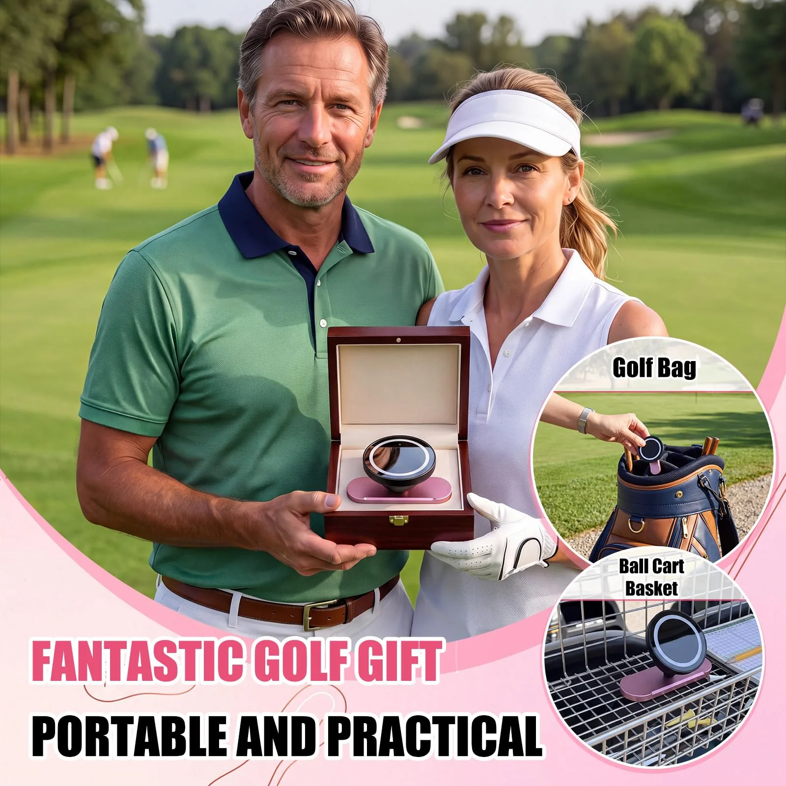 Saysurey Magnetic Rotatable Golf Cart Phone Holder FAS2519 (Pink) image 4