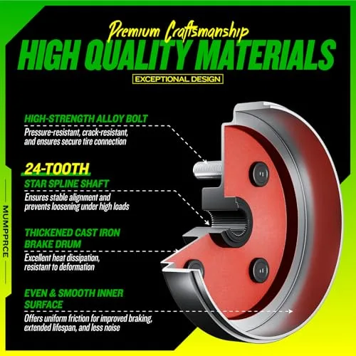 MUMPPRCE E-Z-GO Rear Axle Shaft & Brake Drum Kit image 4
