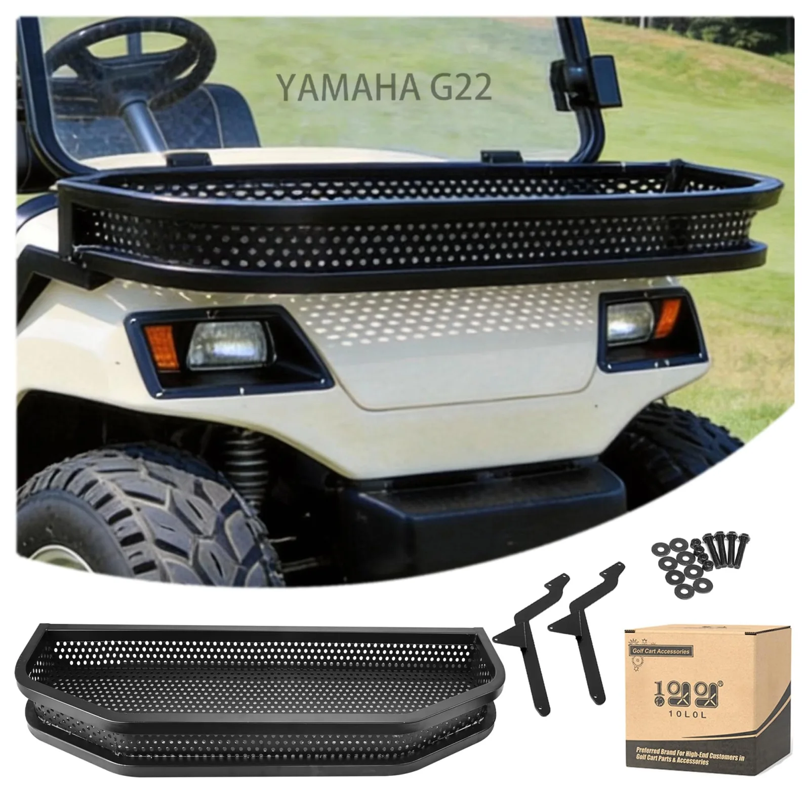10L0L Front Cargo Basket for EZGO, Club Car, Yamaha