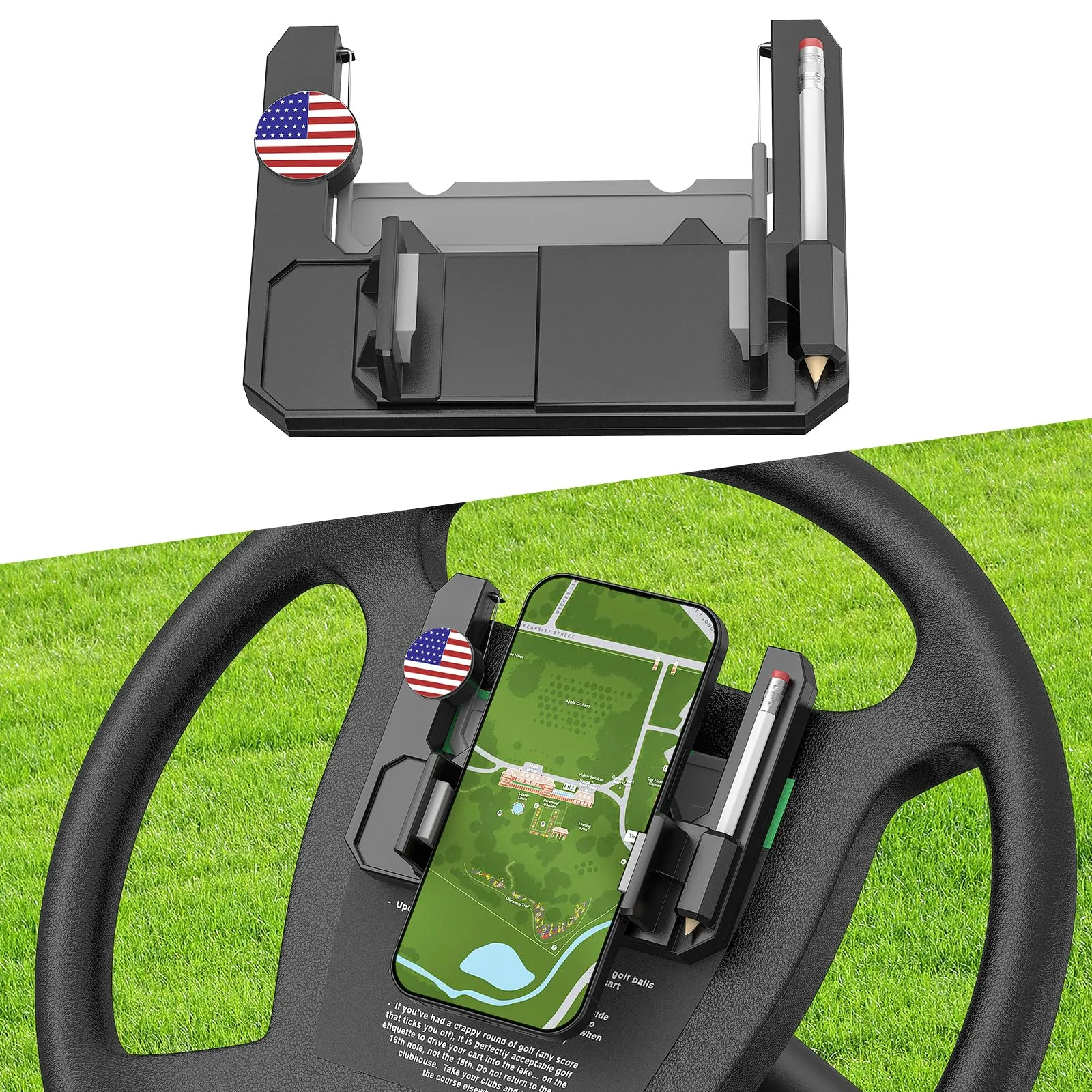 FIXHAWK Golf Cart Steering Wheel Phone Mount FK-0066
