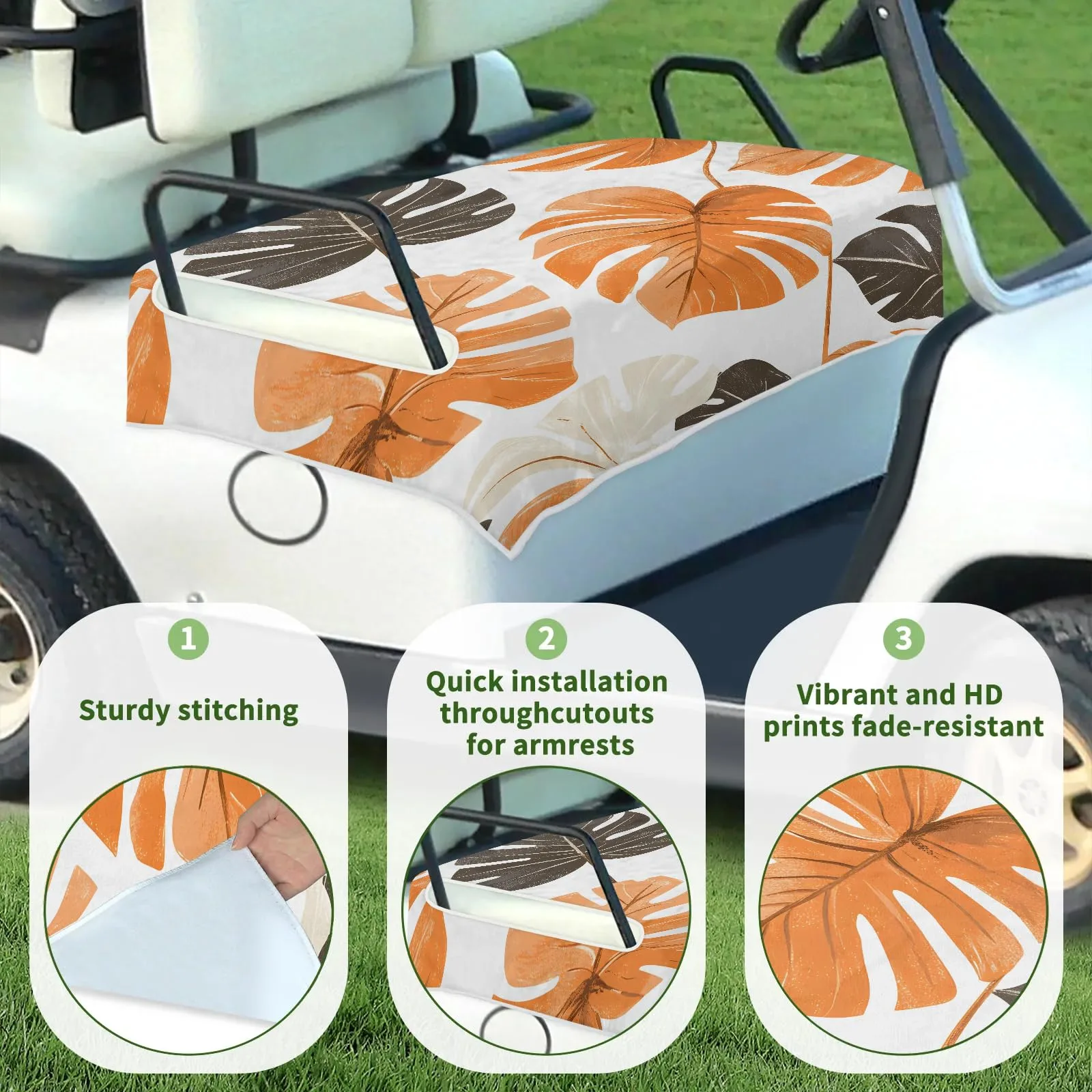 Tiveruda Golf Cart Seat Cover for Double Seats 51 x 31 in image 3