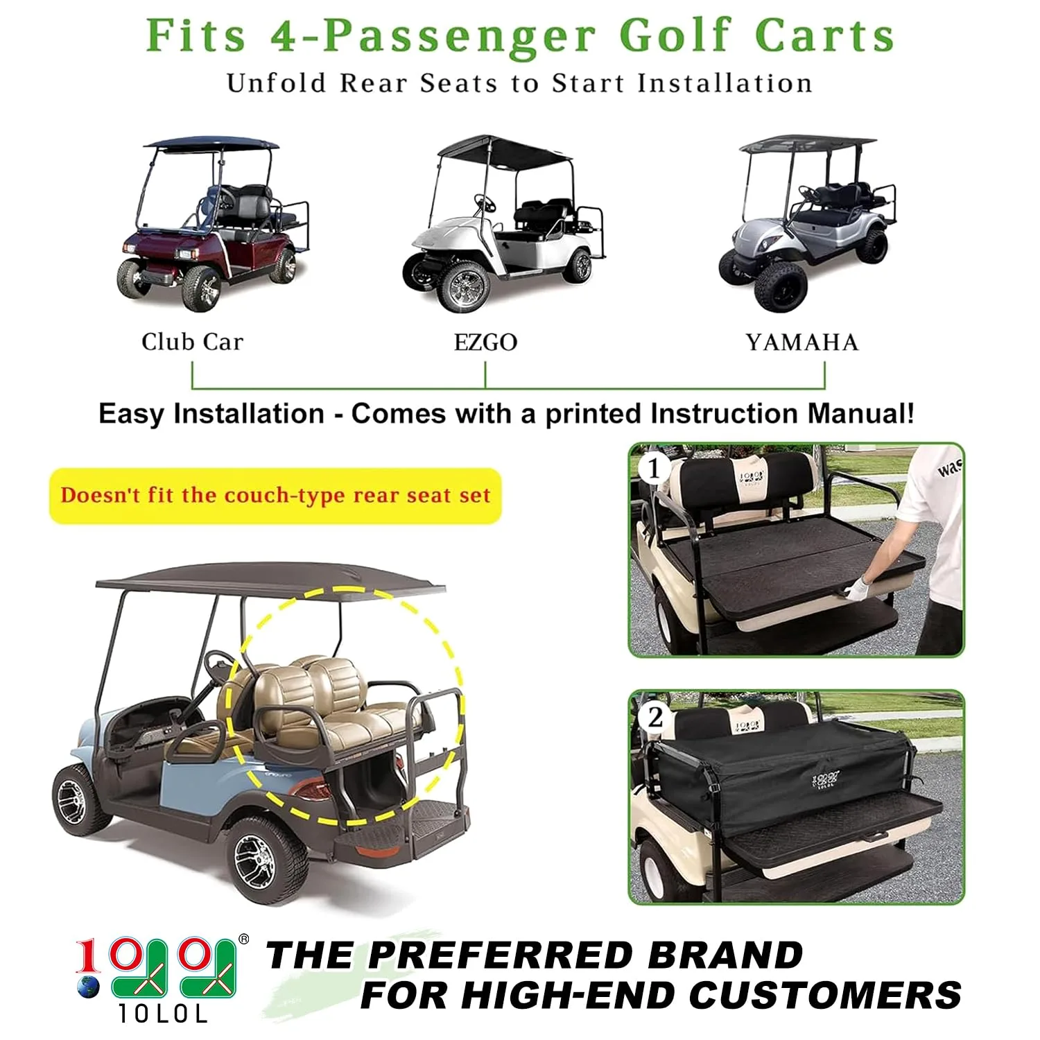 10L0L Golf Cart Storage Bag for 4-Passenger Carts image 2