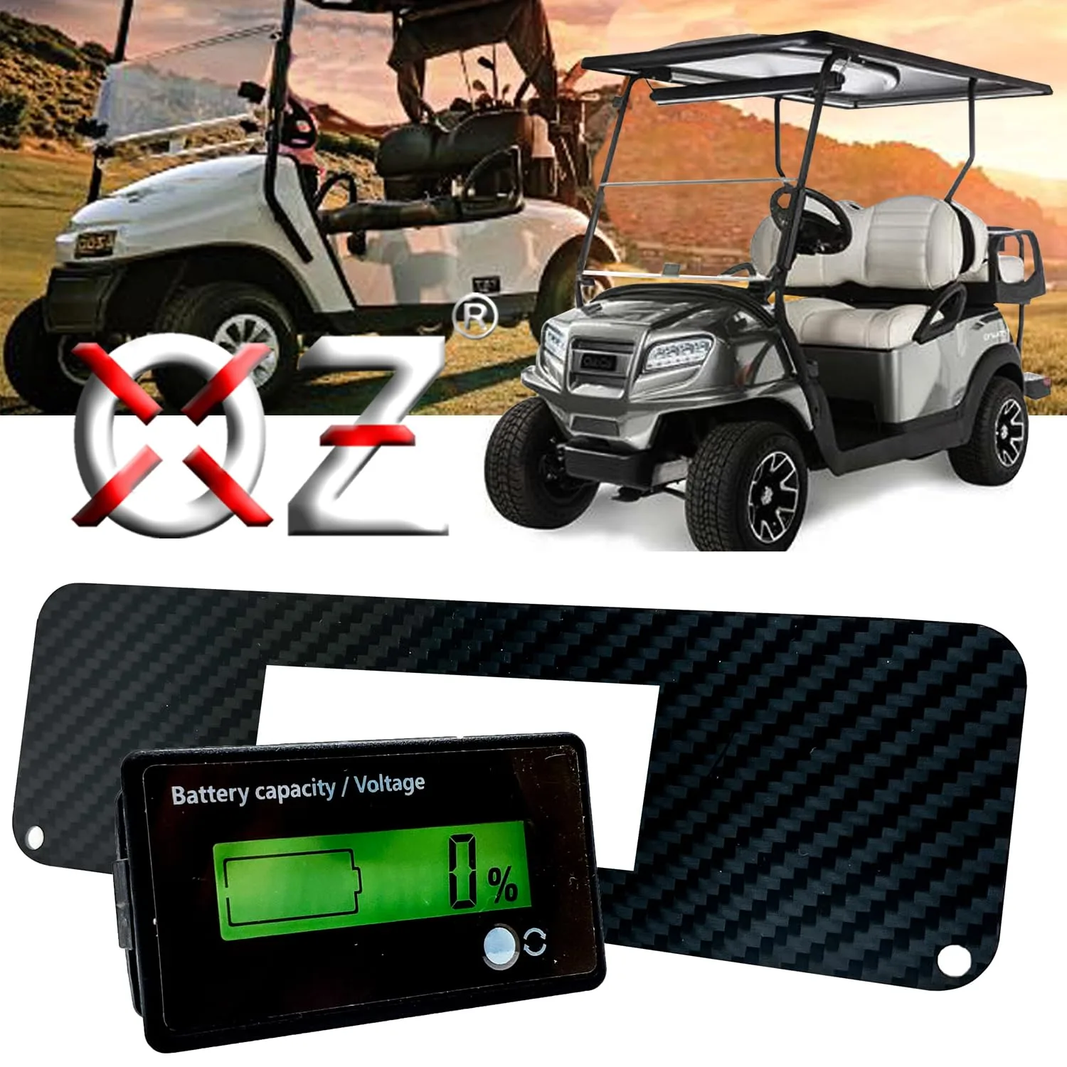 OZ-USA Carbon Fiber Battery Meter Dash Plate for E-Z-GO TXT image 2