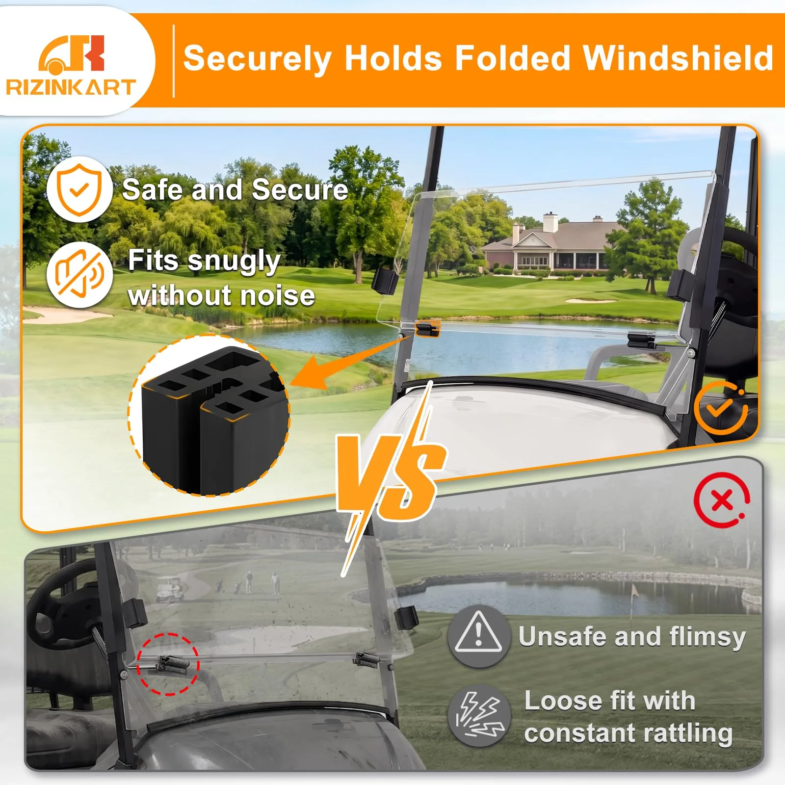 RIZINKART Golf Cart Windshield Bottom Retaining Clips image 3