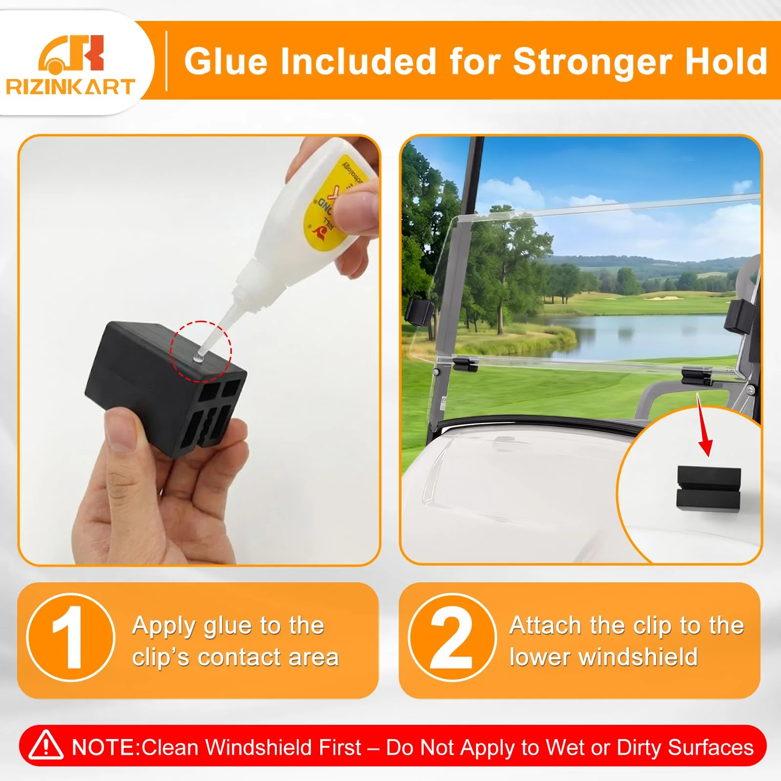 RIZINKART Golf Cart Windshield Bottom Retaining Clips image 4