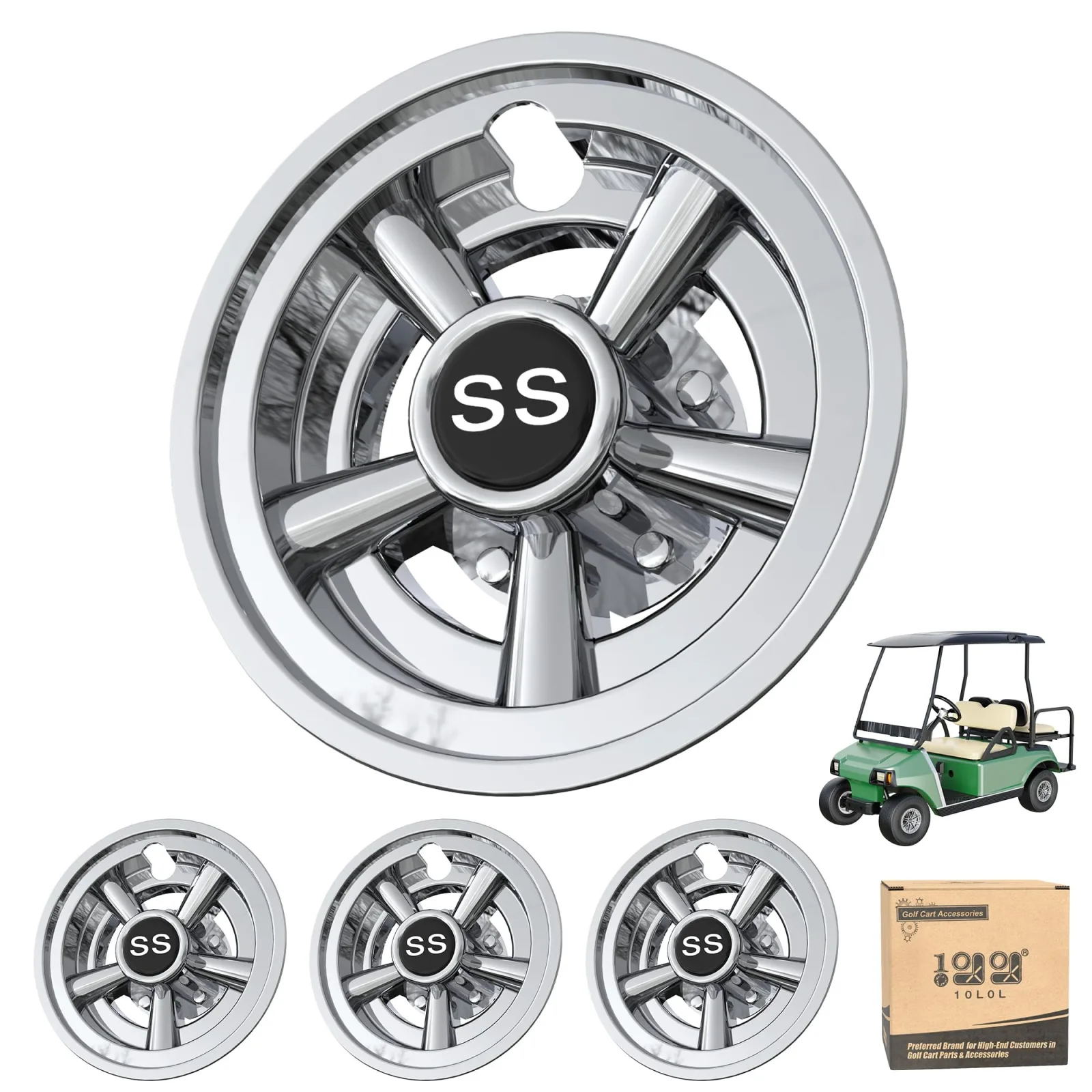 10L0L 8" Chrome Wheel Covers (Set of 4) — 00077-B