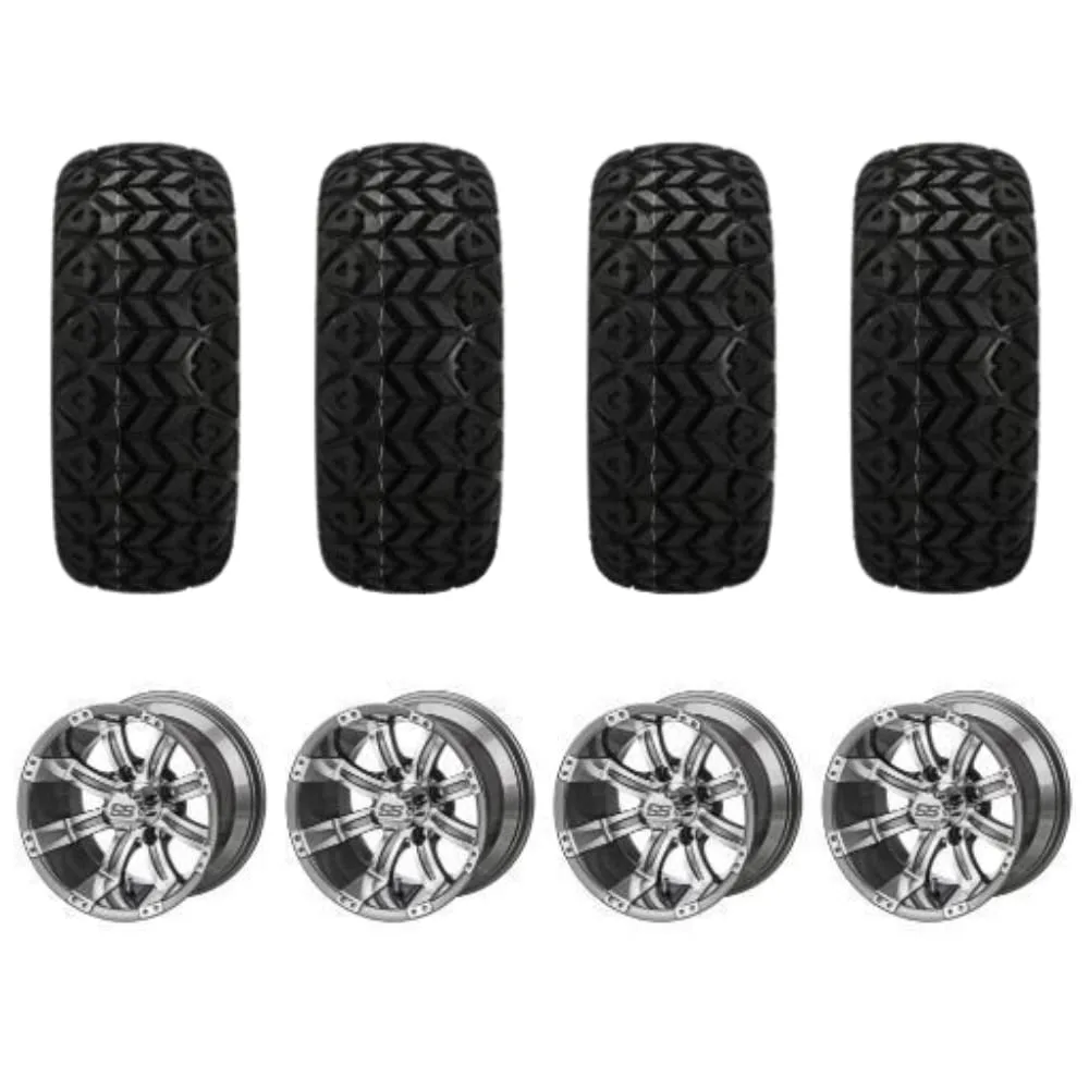 REVENGE Casino 12-Inch Golf Cart Wheels and Tires, Set of 4