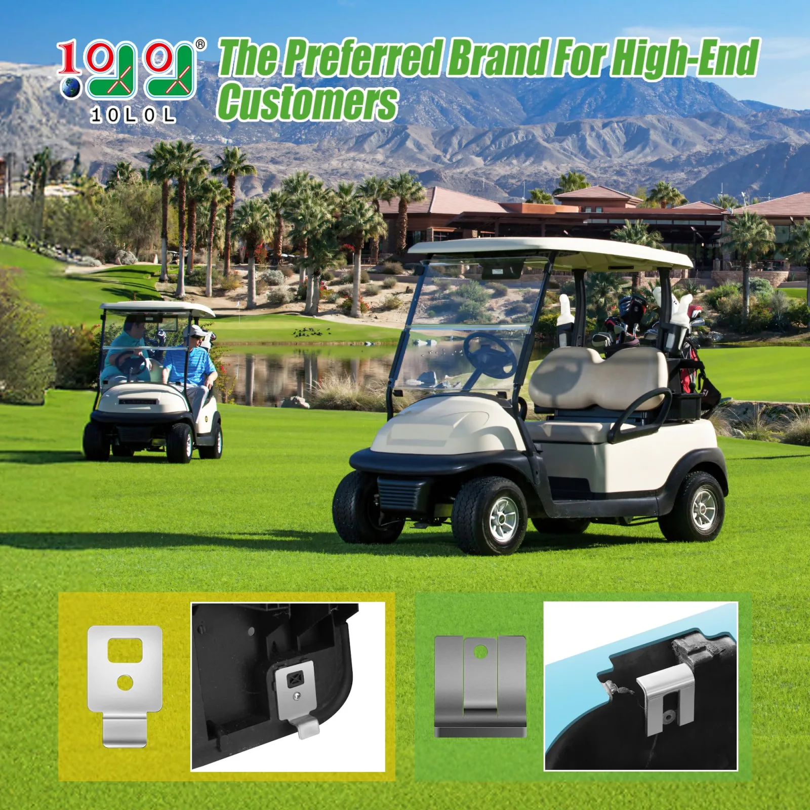 10L0L Club Car Precedent Seat Hinge Plates 2004+ image 2
