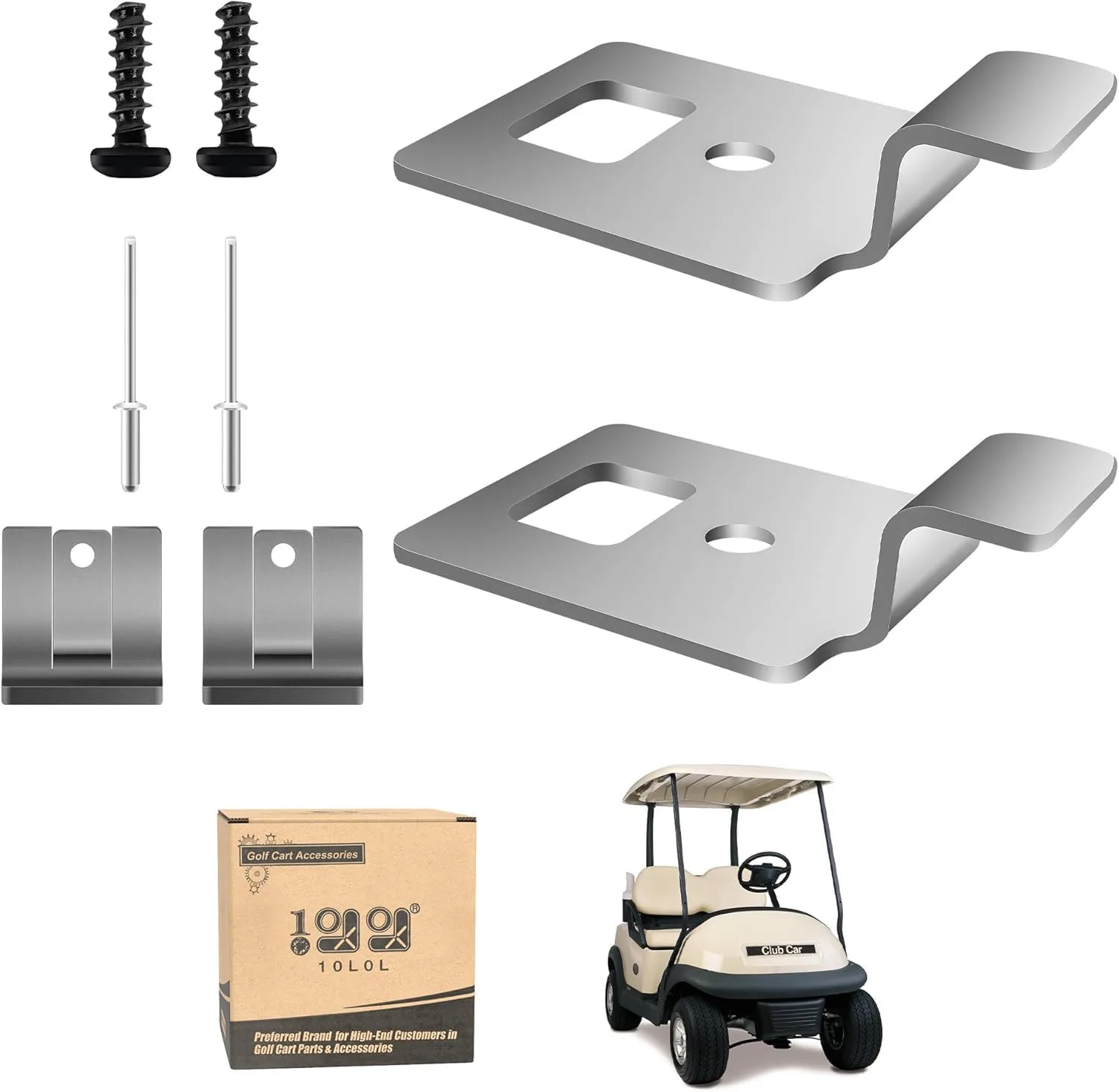 10L0L Club Car Precedent Seat Hinge Plates 2004+