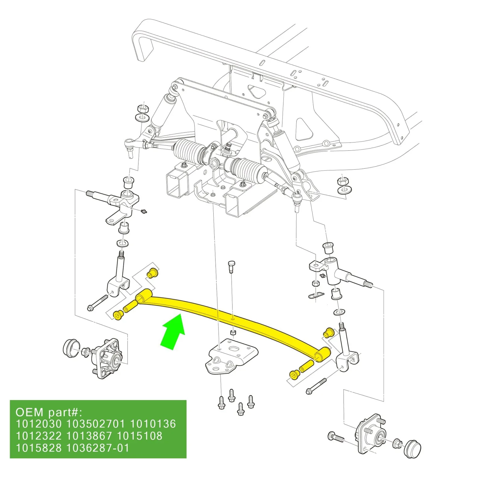 10L0L Front Leaf Spring Kit for Club Car DS & Precedent image 3