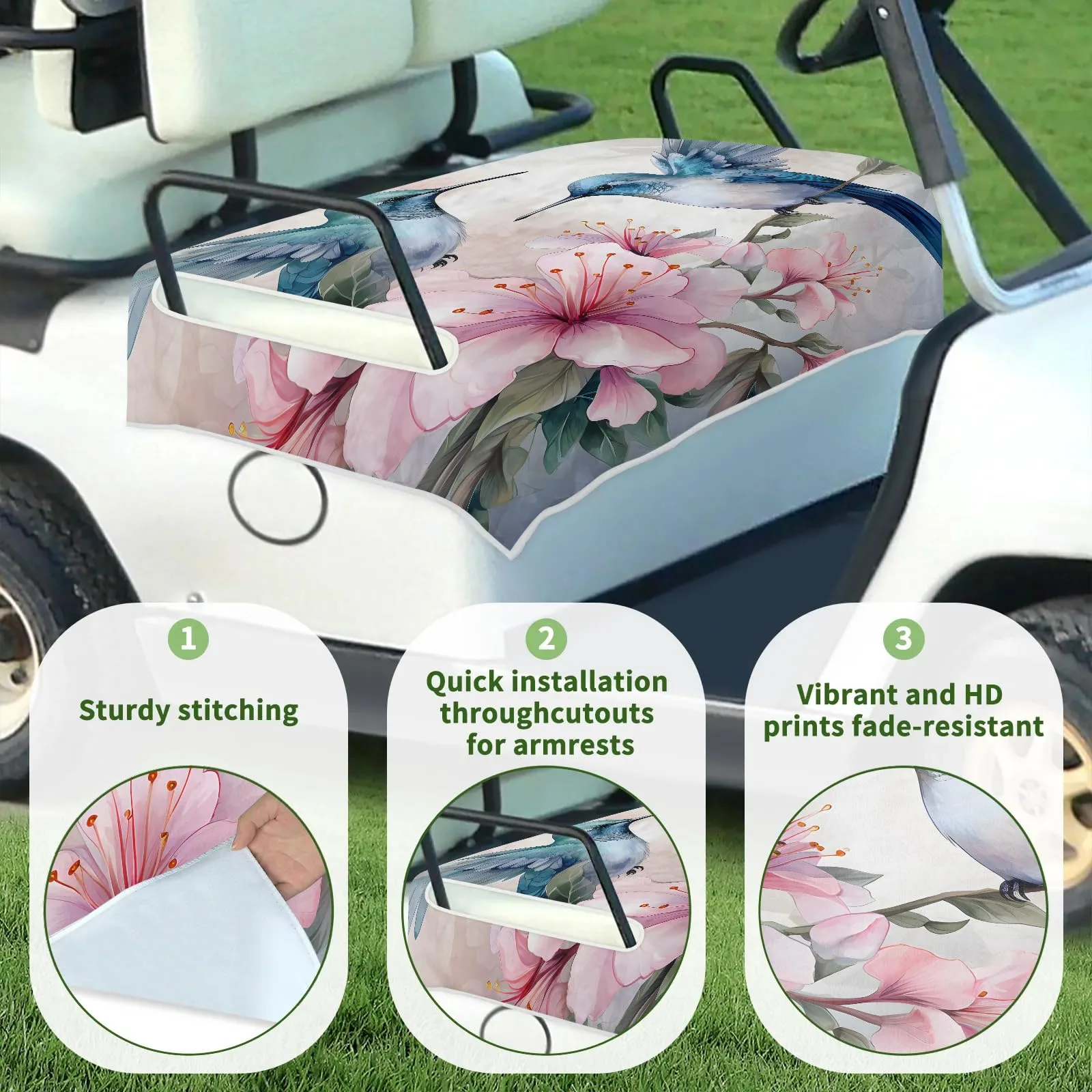 Tiveruda Golf Cart Seat Cover for Double Seats, 51 x 31 in image 3