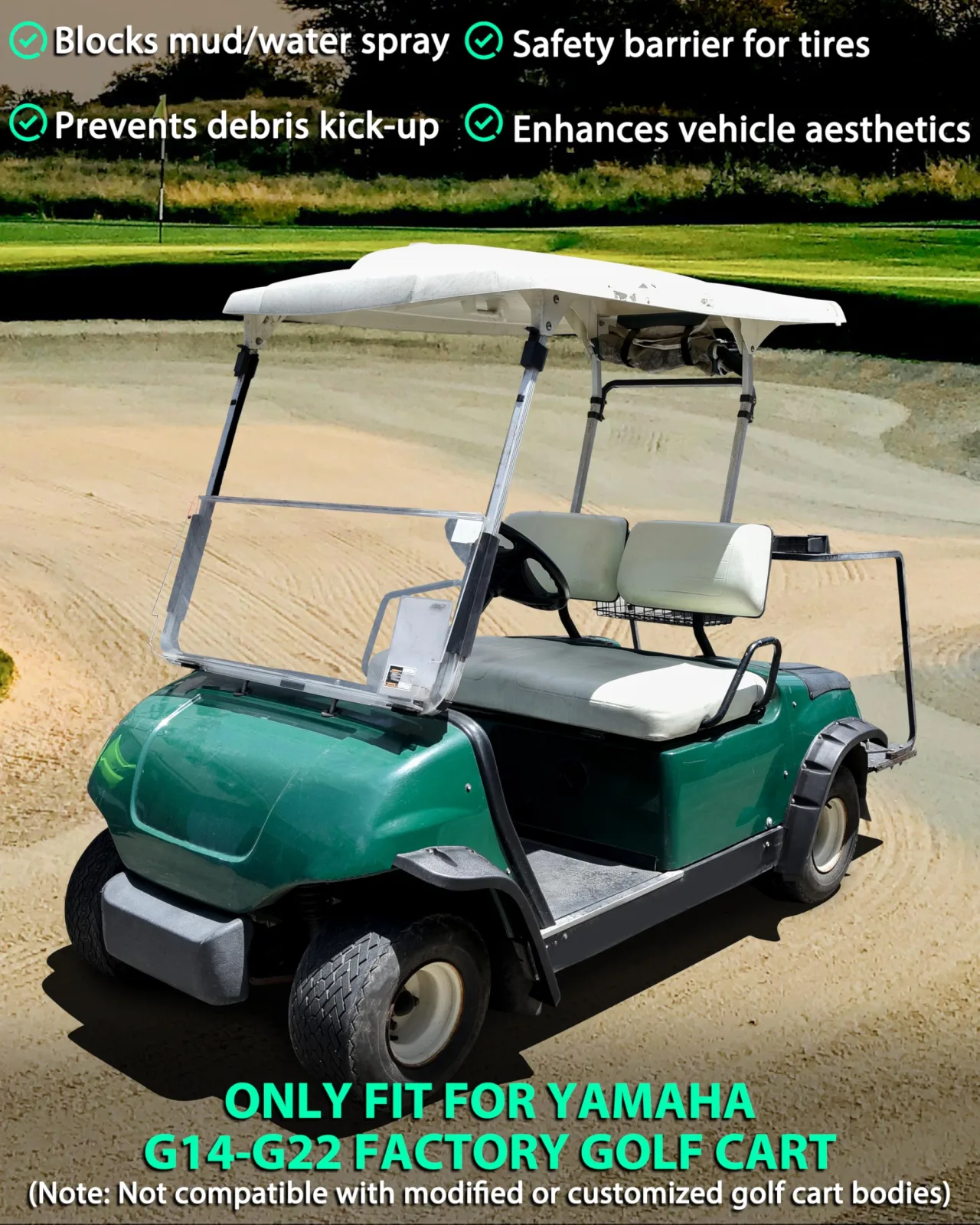 POKIAUTO Fender Flares for Yamaha G14-G22 Golf Carts image 2
