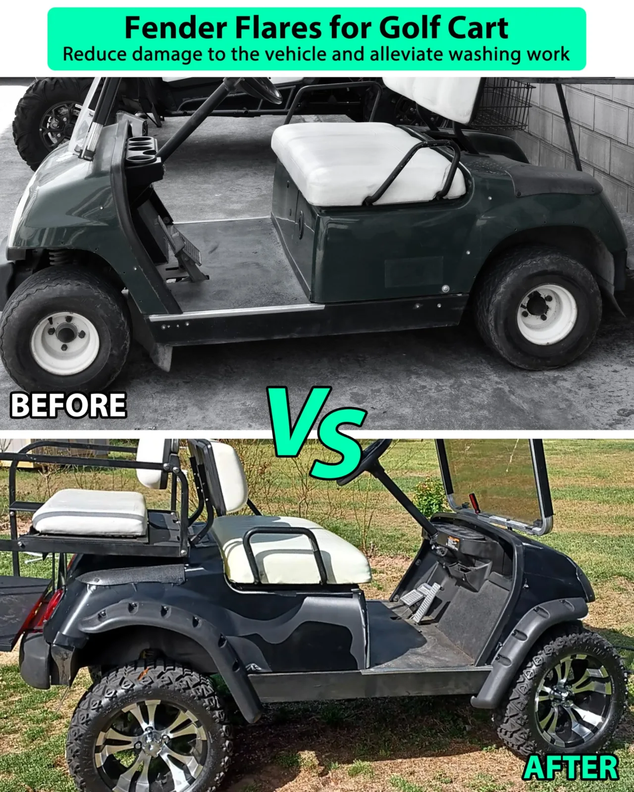 POKIAUTO Fender Flares for Yamaha G14-G22 Golf Carts image 4