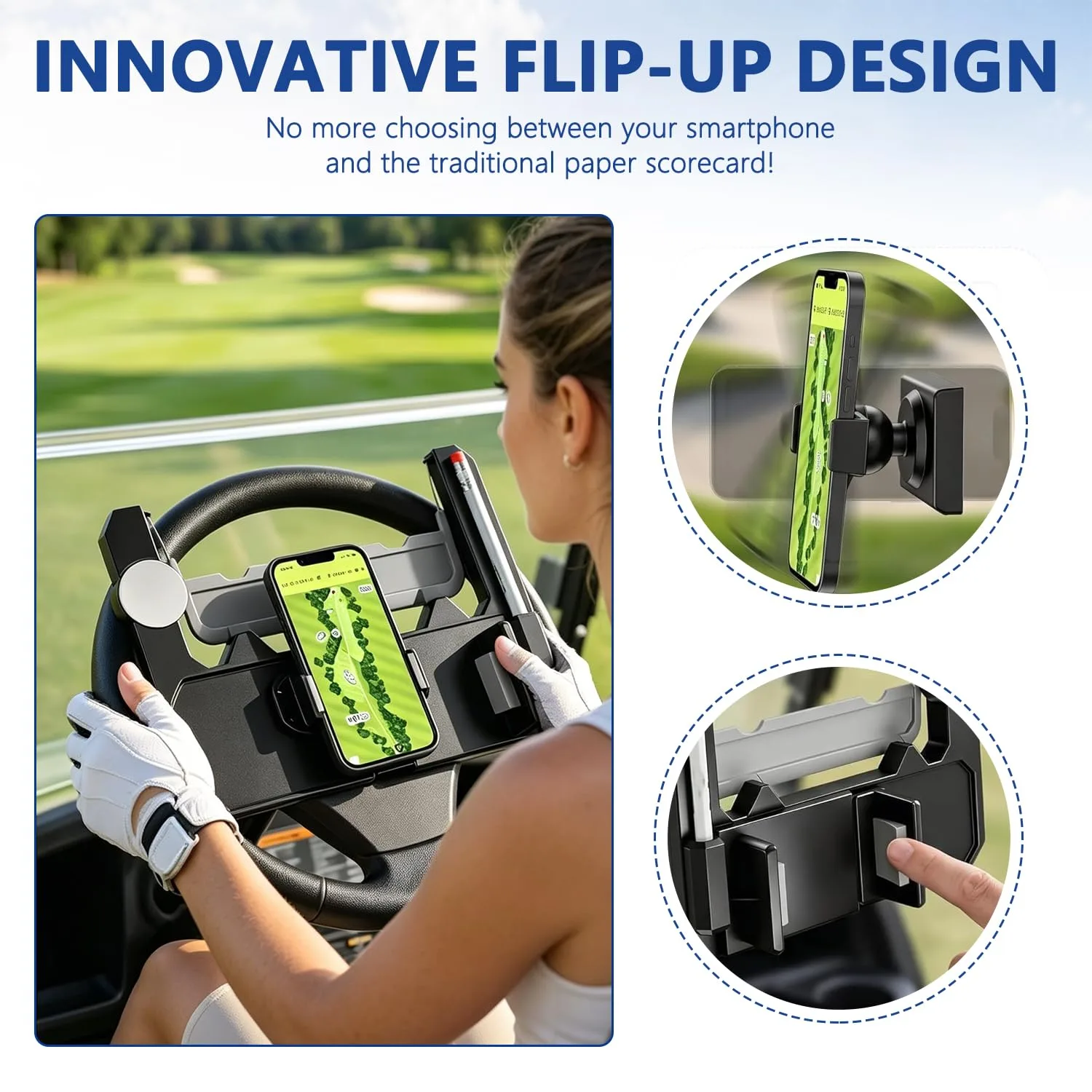 Generic PW55 Golf Cart Steering Wheel Phone Mount image 3