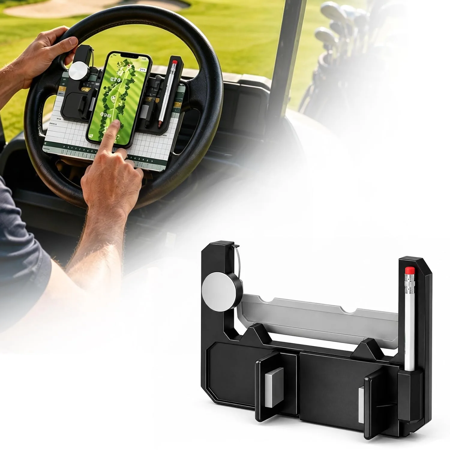 Generic PW55 Golf Cart Steering Wheel Phone Mount
