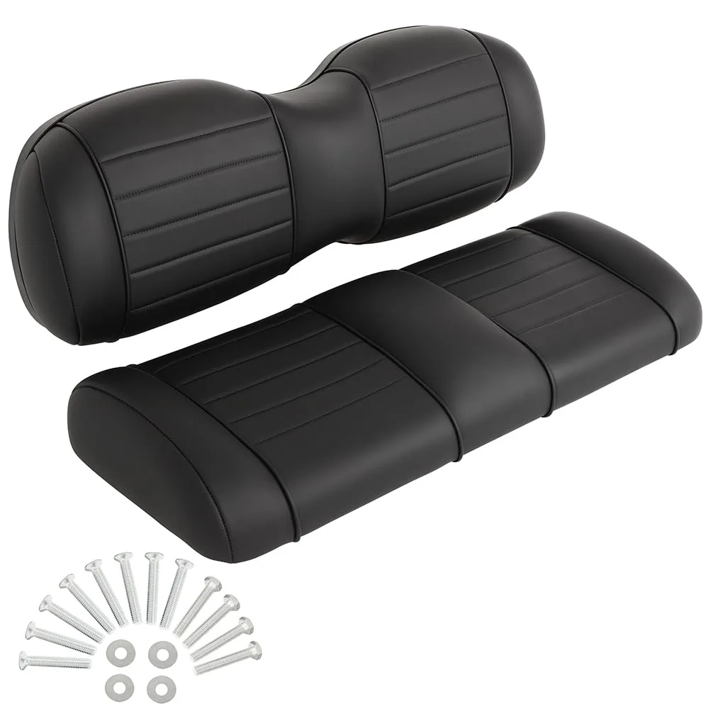 ROADFAR Rear Flip Golf Cart Seat Cushion Set, Black