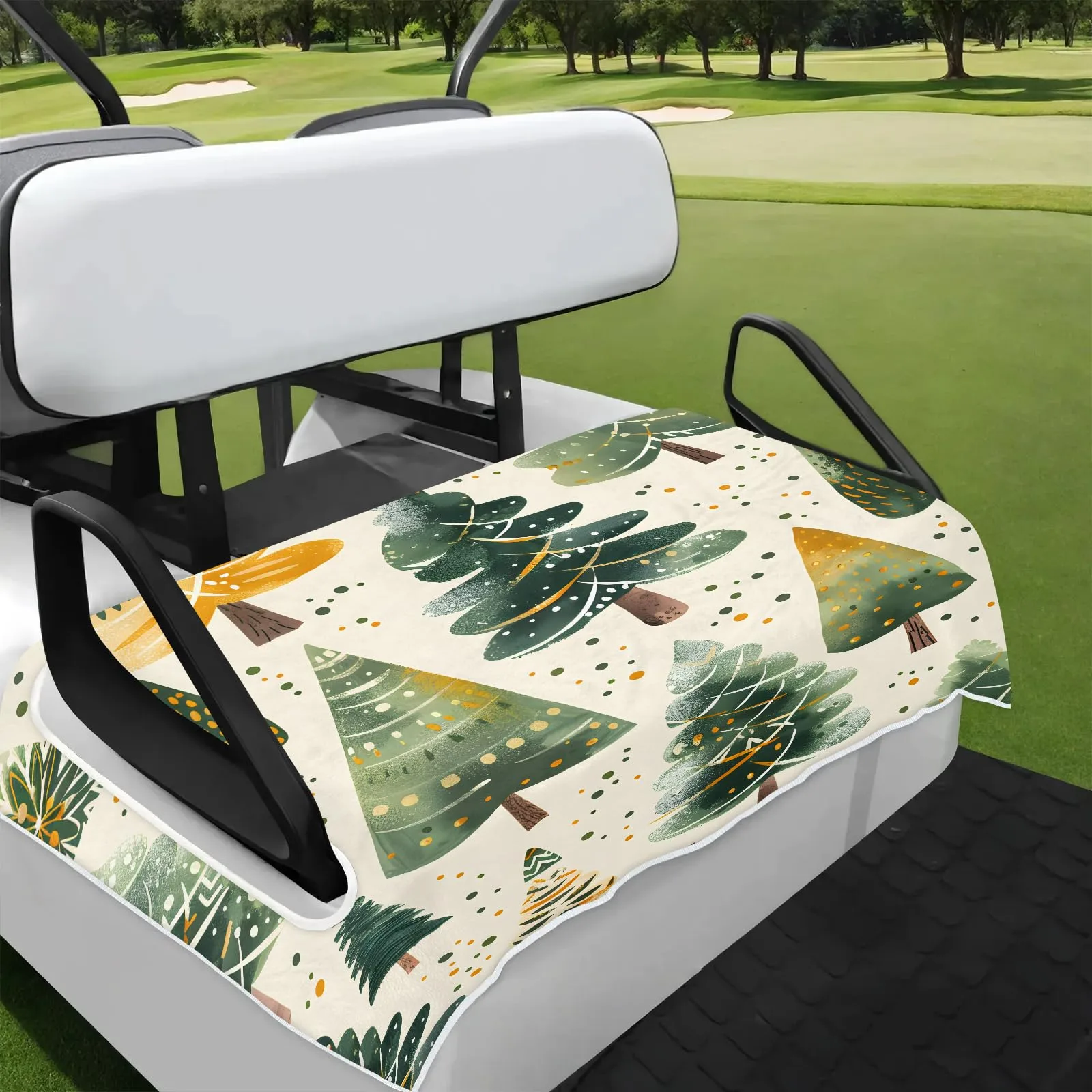 Tiveruda Christmas Tree Golf Cart Seat Cover 51 x 31 Inch